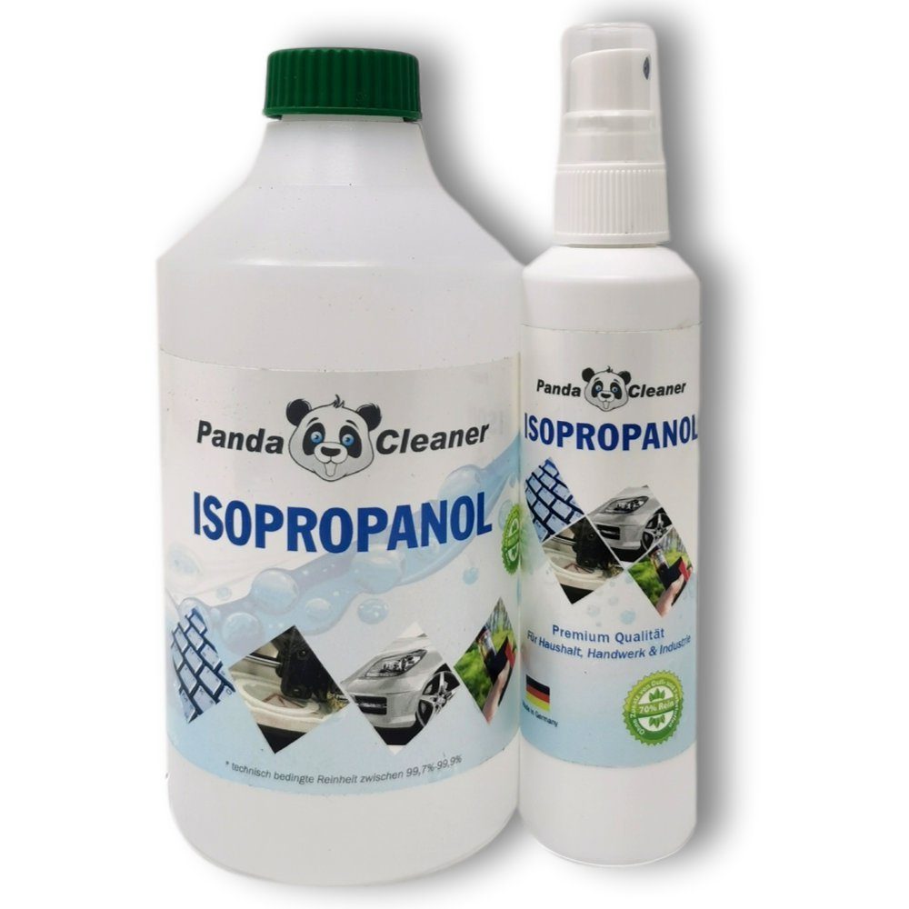 PandaCleaner Isopropanol - Isopropylalkohol - Für Haushalt, Handwerk & Industrie Reinigungsalkohol (Spar-Set, [2-St. 100ml Spray + 500ml Rückstandslose Reinigung)