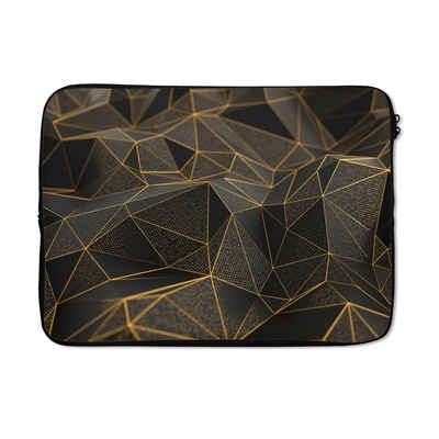MuchoWow Laptop-Hülle Abstrakt - Gold - 3D - Luxus - Kunst 14 Zoll, Schutzhülle für laptop, weiches Innenfutter zum Schutz vor Kratzern