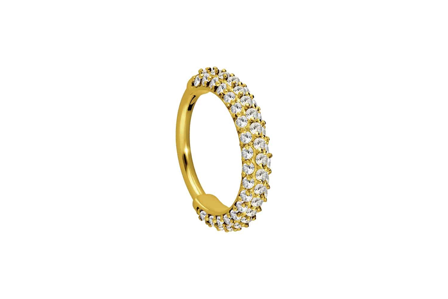Nasenpiercing Chirurgenstahl Segmentring Clicker KRISTALLRAND