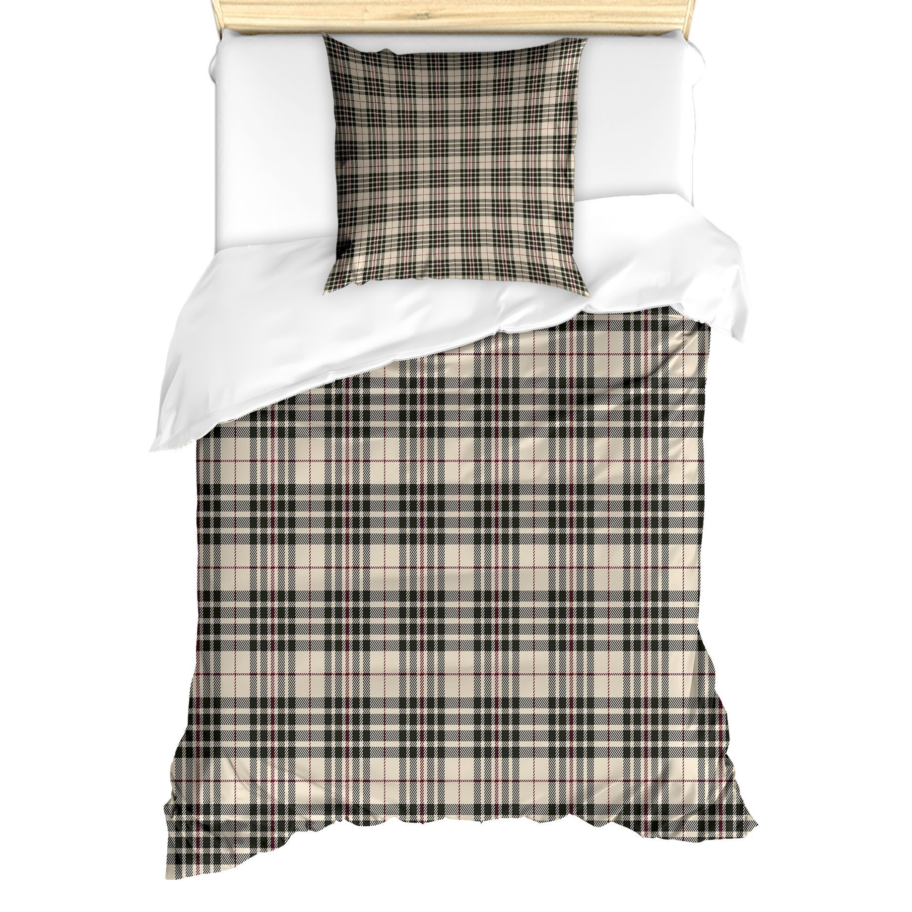 Abakuhaus Bettwäsche Milbensicher Всеrgiker geeignet mit Kissenbezug, Microfaser, Kariert Tartan britische Heraldik