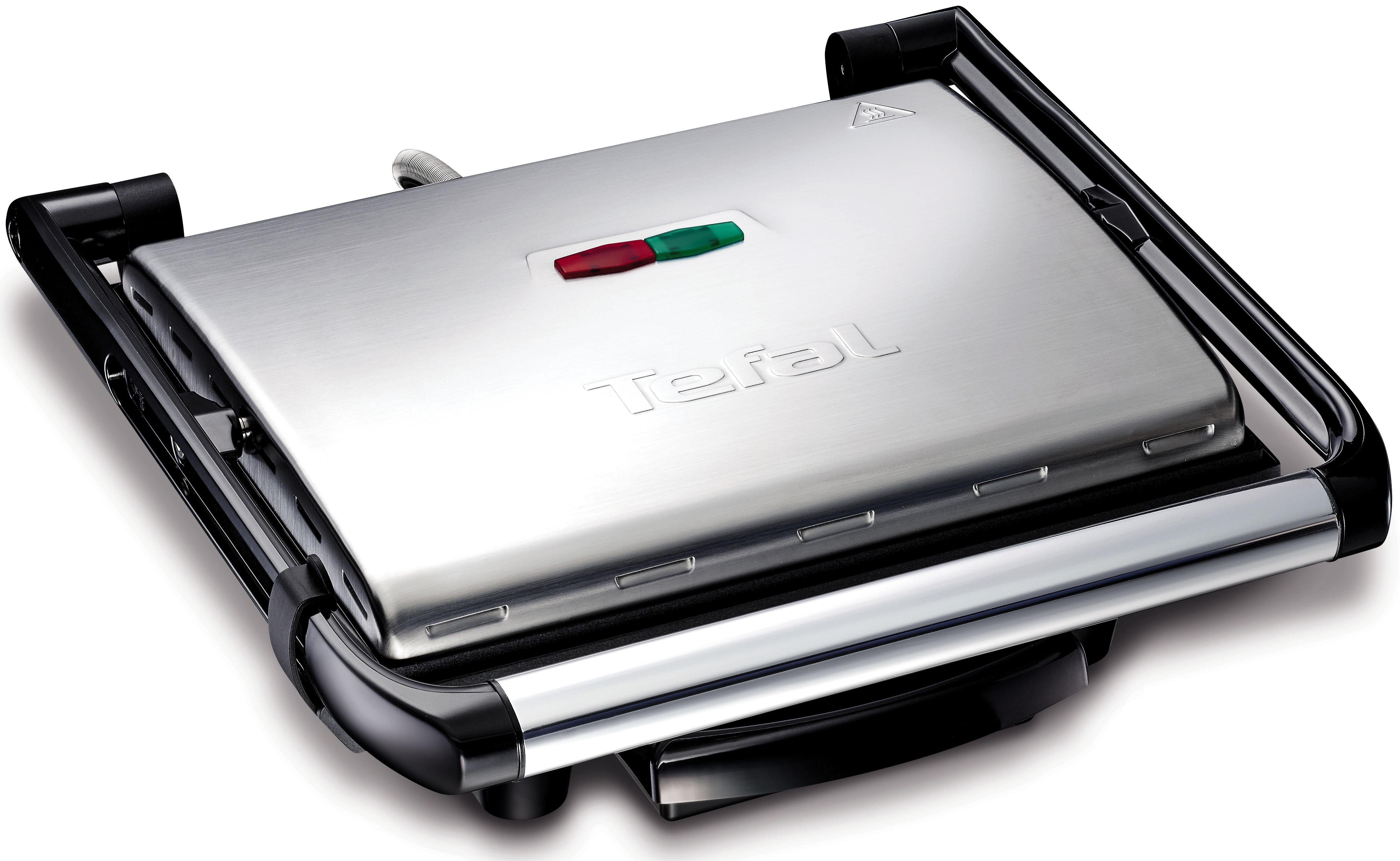Tefal Kontaktgrill GC241D Inicio, 2000 W, fettarmes Grillen, gerillte Grillplatten antihaftbeschichtet, wenig Öl