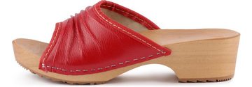 Ladeheid Damen Holzschuhe Leder Clogs Holz Sohle Holzclogs LAFA040 Hausschuh