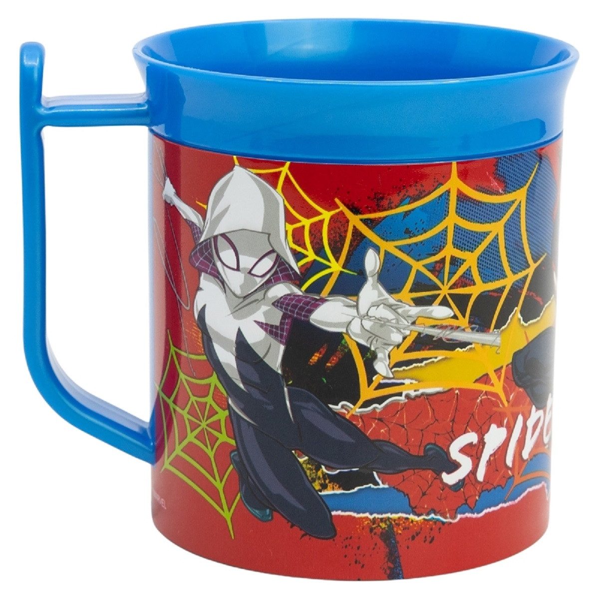 Spiderman Кружки - Mikrowellengeeigneter Kunststoffbecher 400 ml – für Kinder, perfekt für Kinderhände geeignet