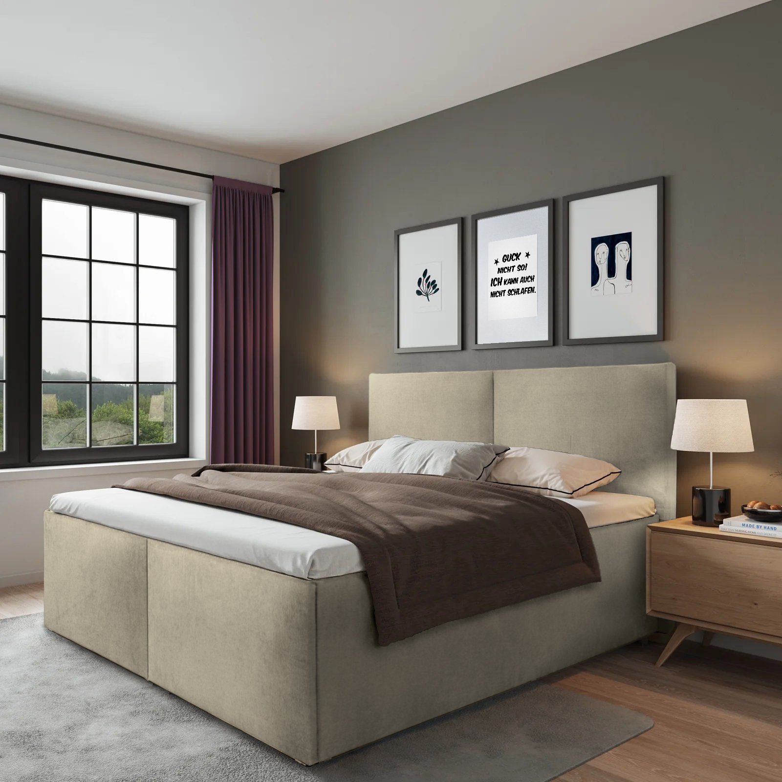 Halmon Schlafkomfort Betten Polsterbett Milano (Mit Bettkasten, erhältlich günstig online kaufen