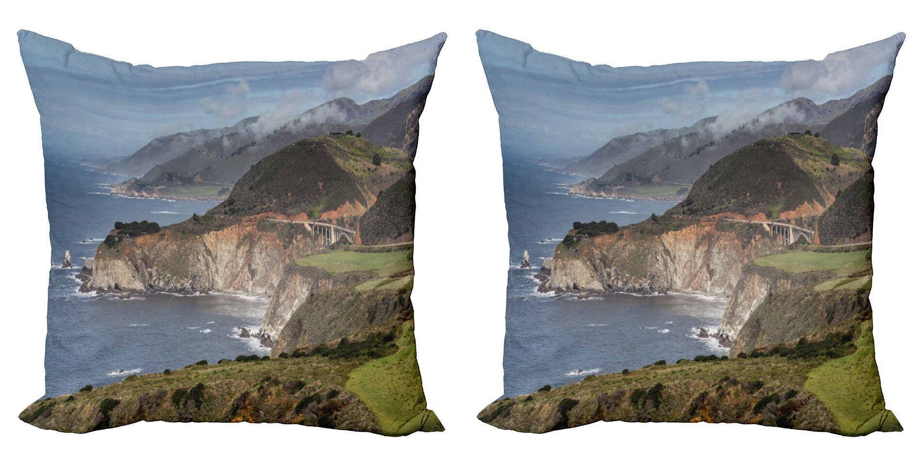 Kissenbezüge Modern Accent Doppelseitiger Digitaldruck, Abakuhaus (2 Stück), Big Sur Küste von Hurricane-Point