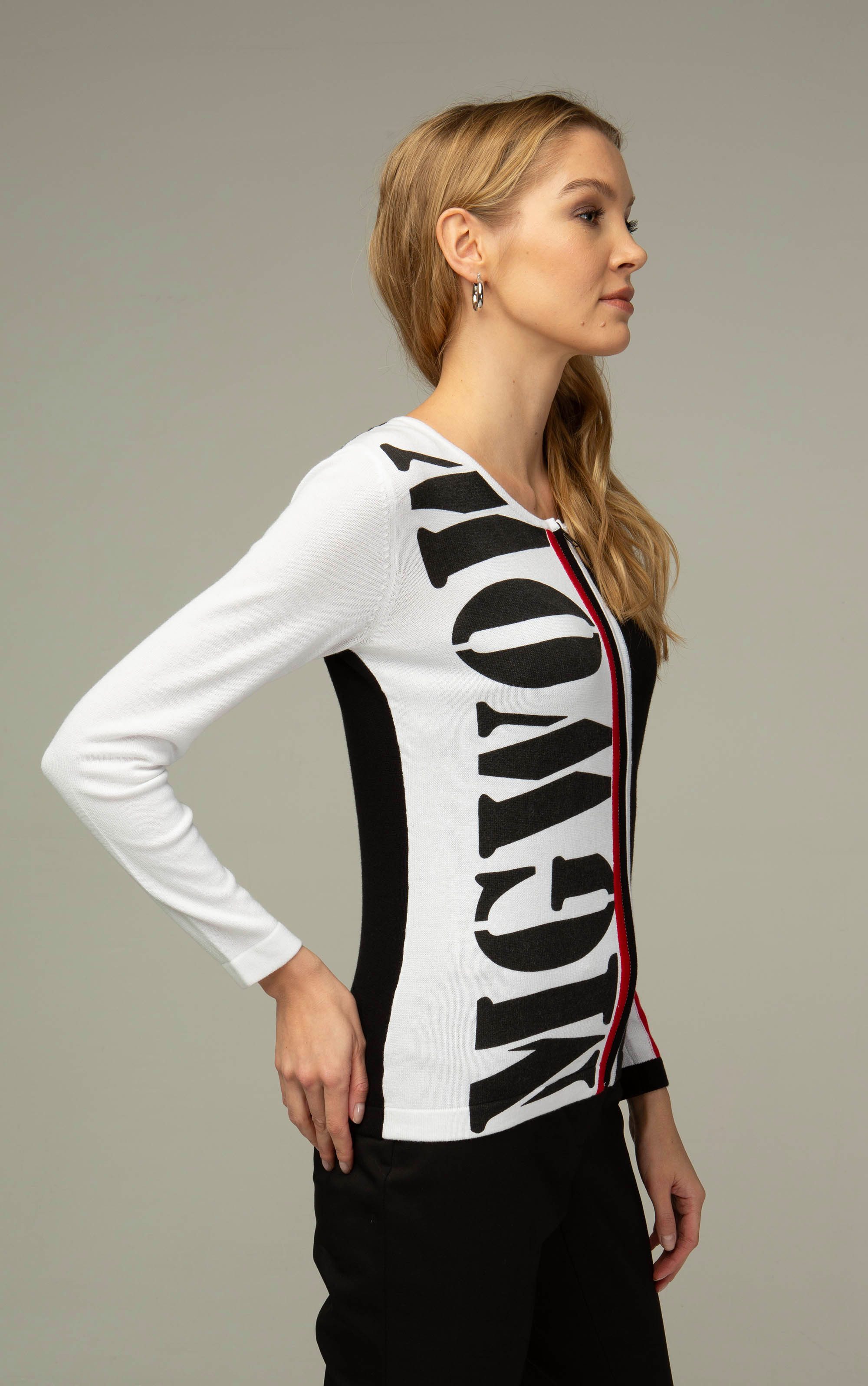 Passioni Cardigan mit grafischem Textdruck günstig online kaufen
