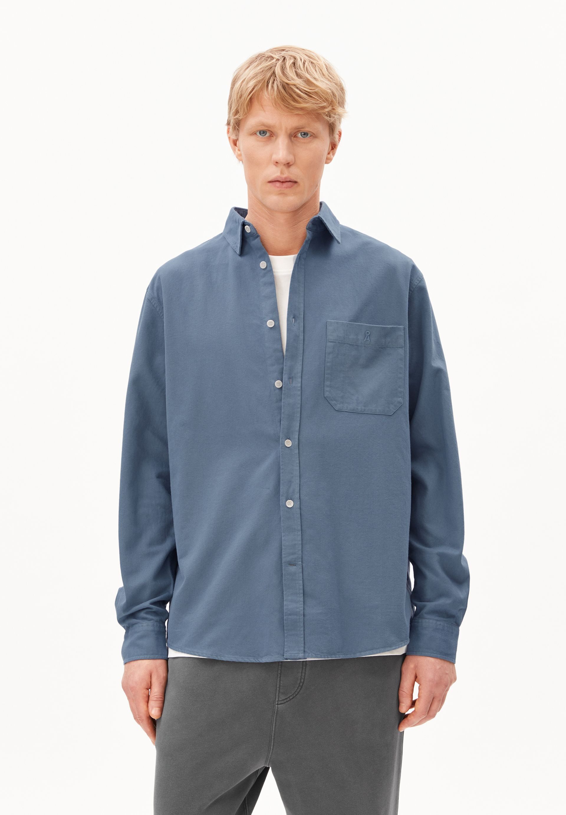 Armedangels Langarmhemd GMT DYE LINO Hemd aus Leinen-Mix (1-tlg., Relaxed Fit) Relaxed Fit