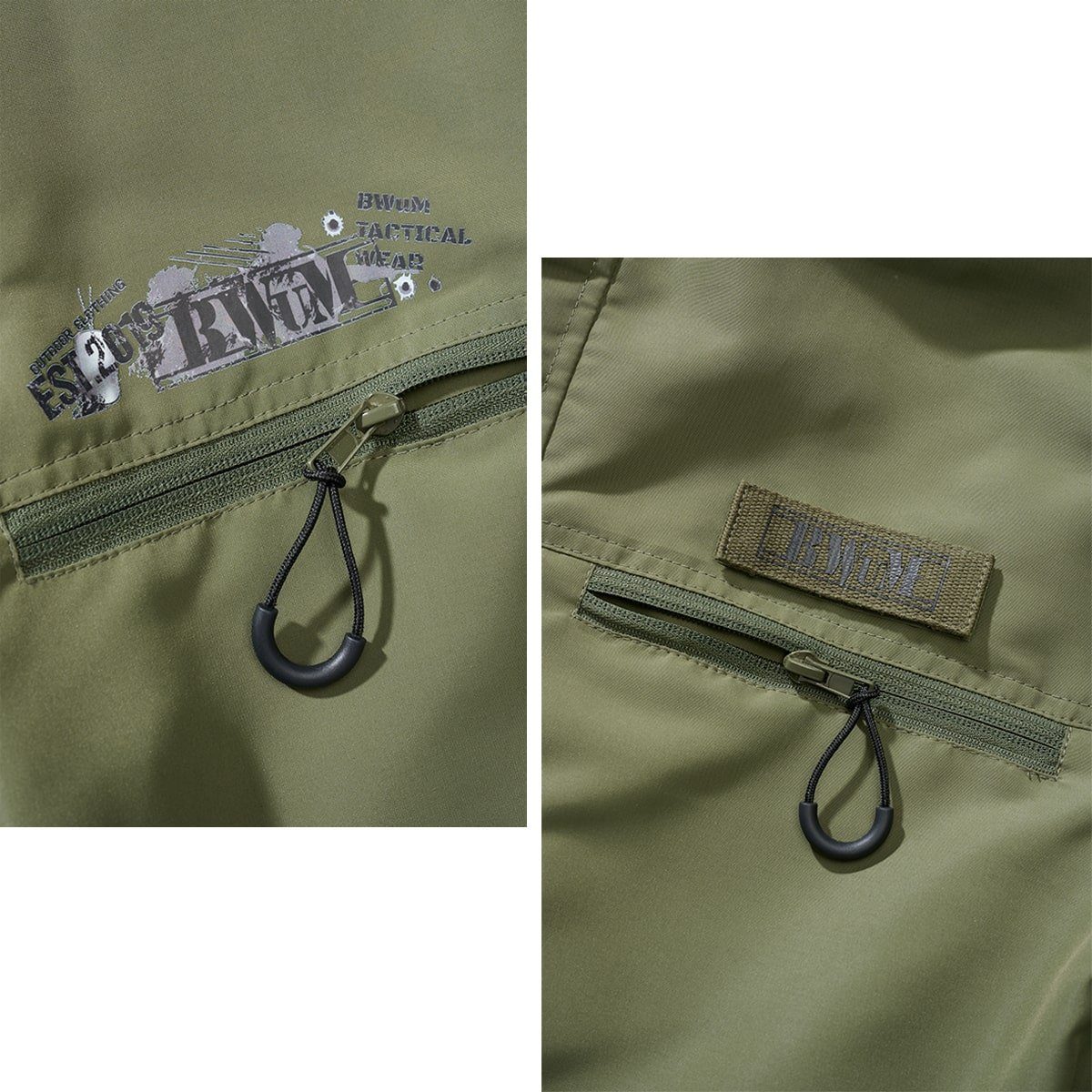 BWuM Windbreaker BWuM Tactical Windbreaker Zipper Fleece + Patch & Flaggen