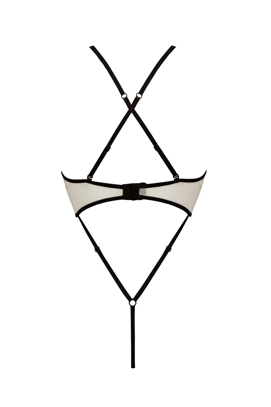 Passion Body Ouvert-Stringbody Chika beige rückenfrei transparent