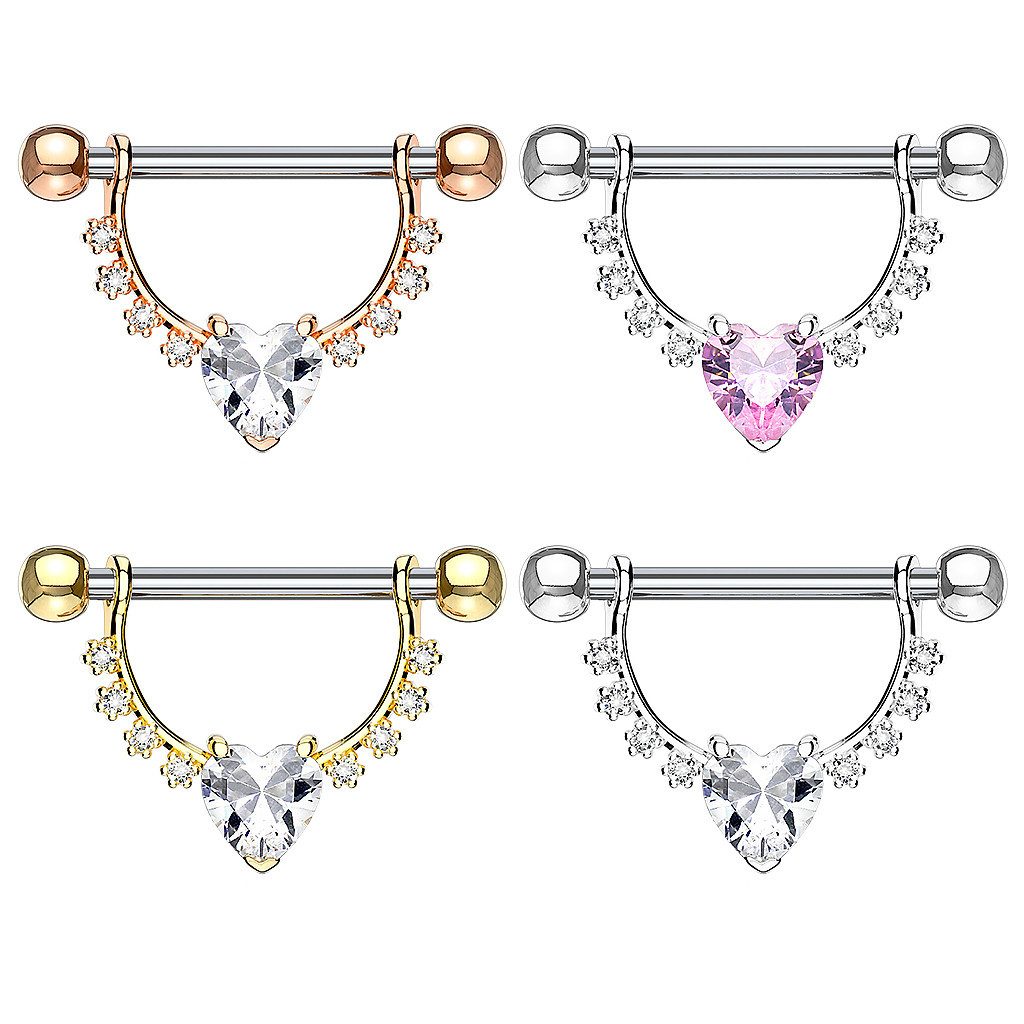 Taffstyle Intimpiercing Brustwarzenpiercing Barbell beweglich Kristall günstig online kaufen