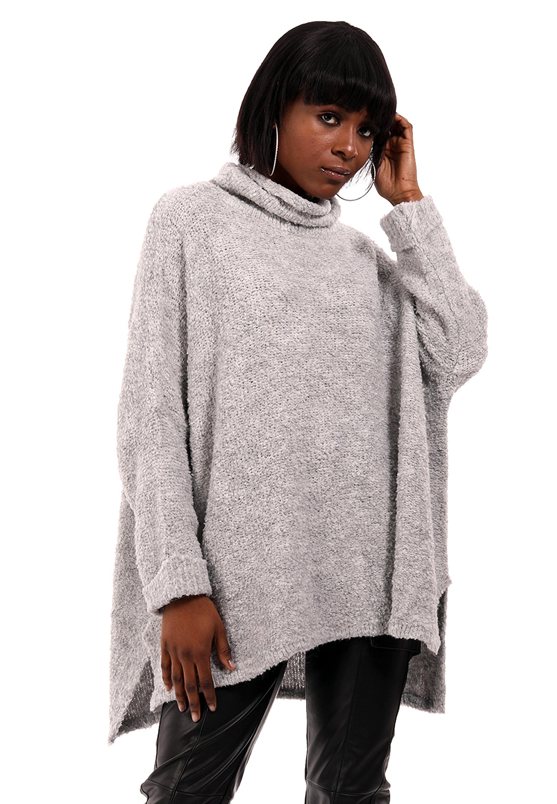 YC Fashion & Style Longpullover Oversized Pullover mit Rollkragen One Size  (1-tlg) in Unifarbe