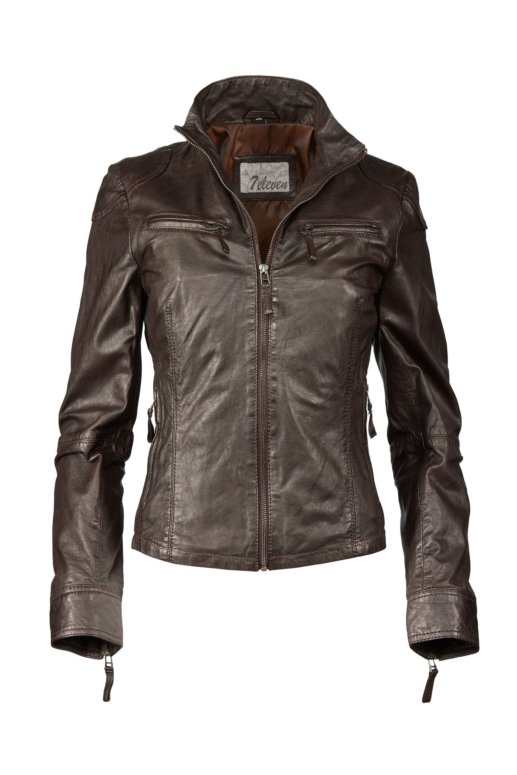 7eleven Lederjacke SEEviana (1-St) mit Stehkragen