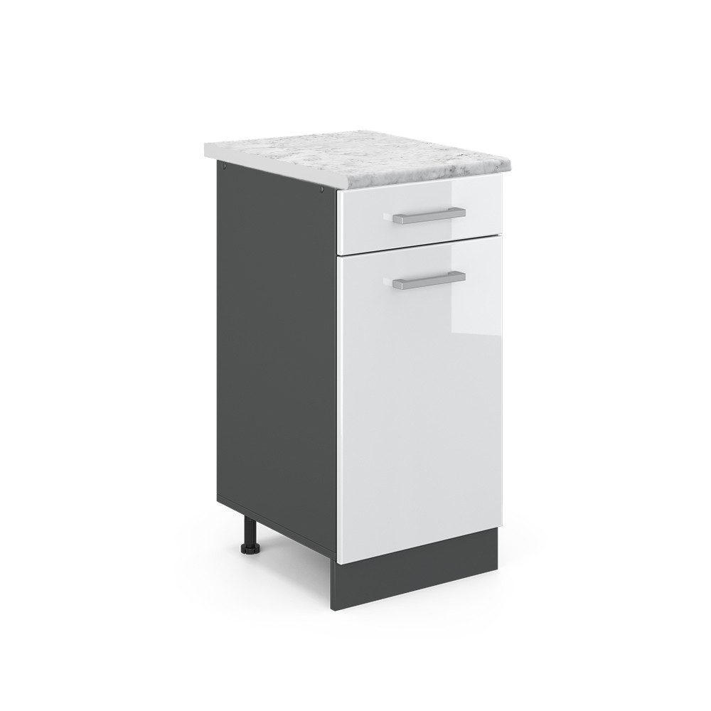 Vicco Unterschrank R-Line, Weiß Hochglanz/Anthrazit, AP günstig online kaufen