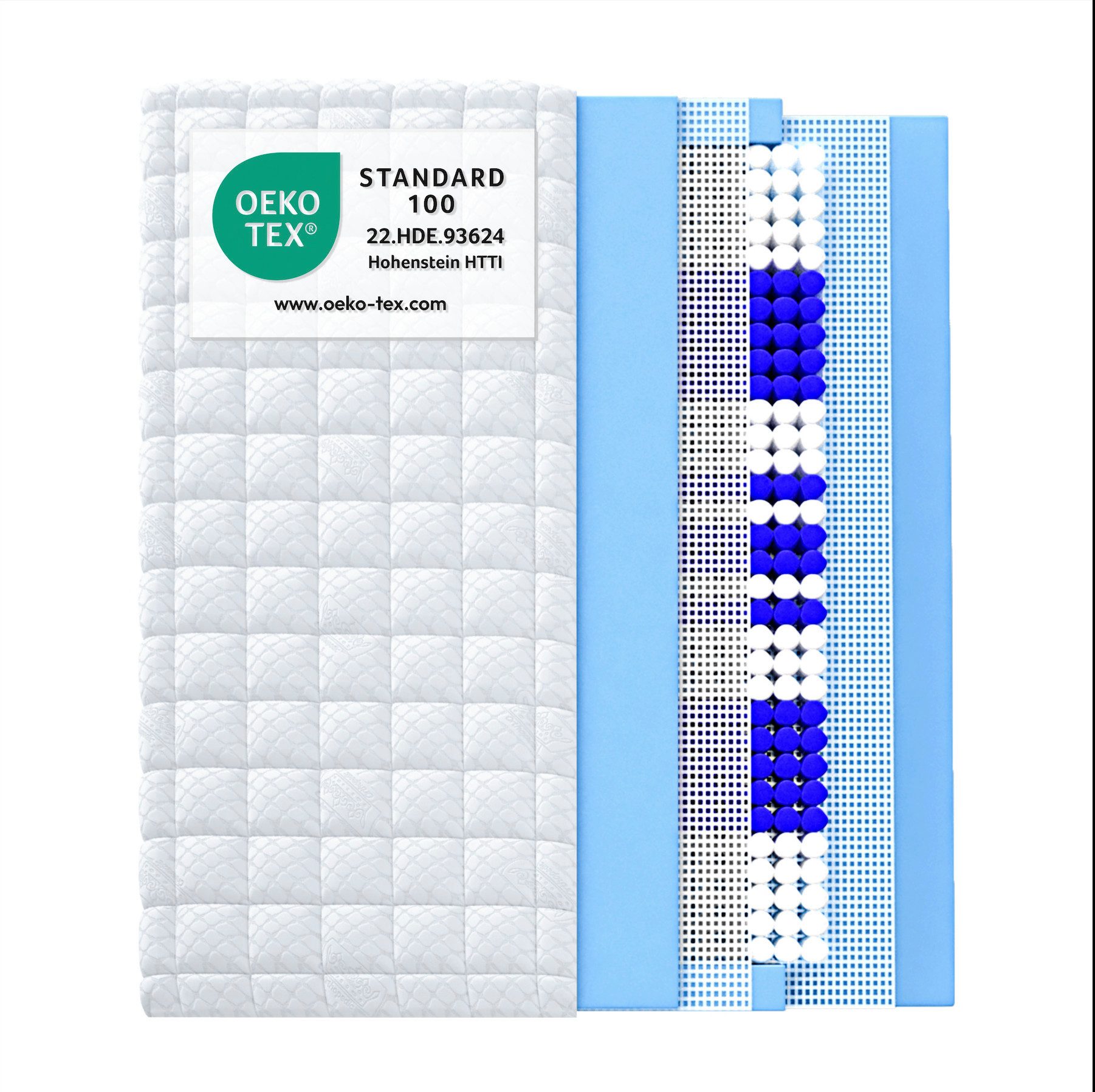 Taschenfederkernmatratze »HAMBURG DE LUXE, 9 Zonen, Klimaband«, Matratzen Perfekt, 23 cm hoch, 602 Federn, Premium Taschenfederkernmatratze für…