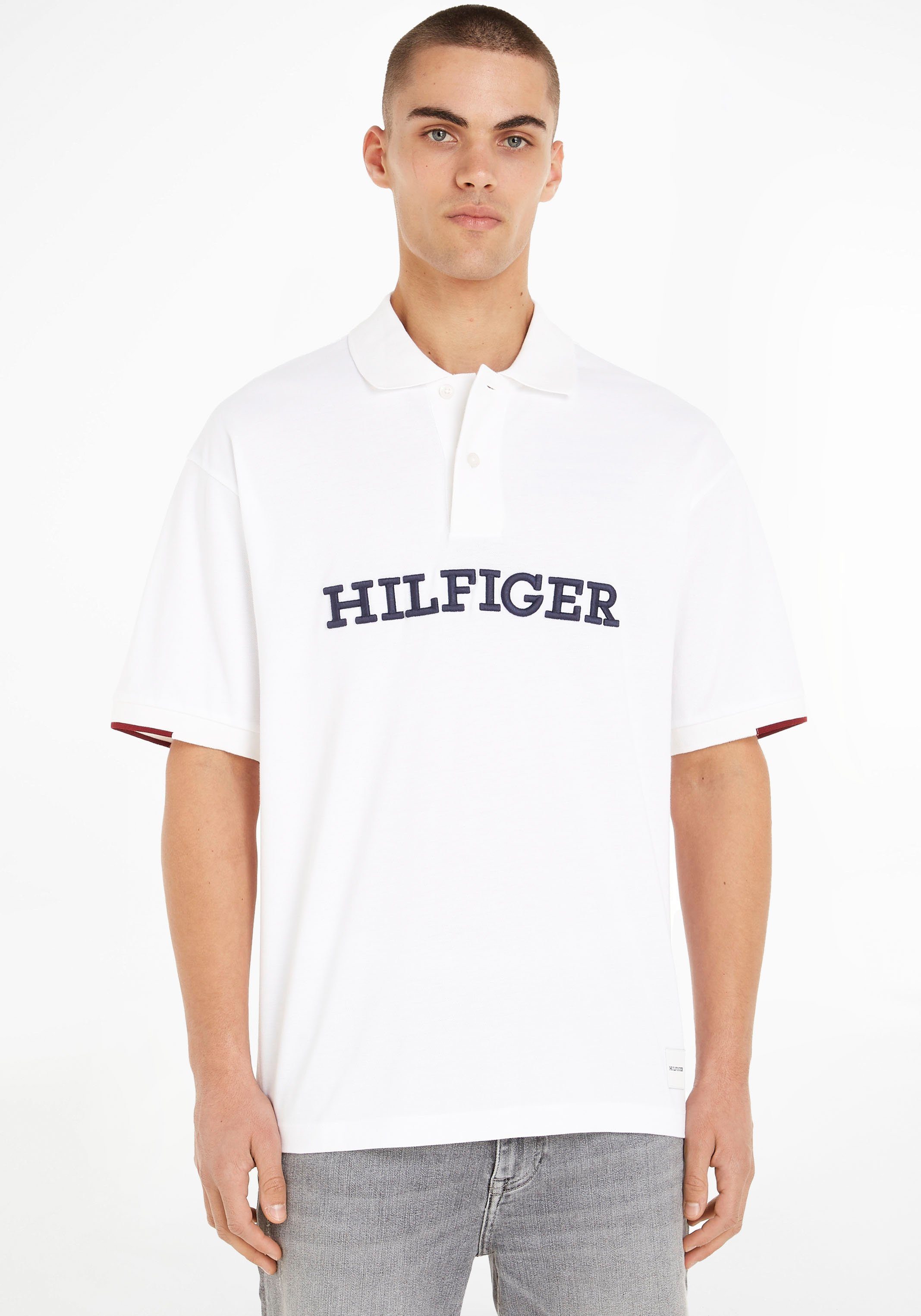 POLO Poloshirt Hilfiger White Tommy STRUC MONOTYPE ARCHIVE