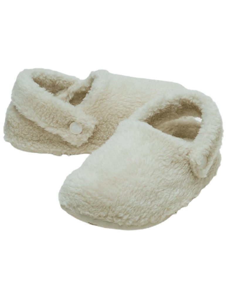 Crocs Classic Cozzzy Slipper (Kunstfell, warm) naturweiss Kinder - 1 Paar Hausschuh