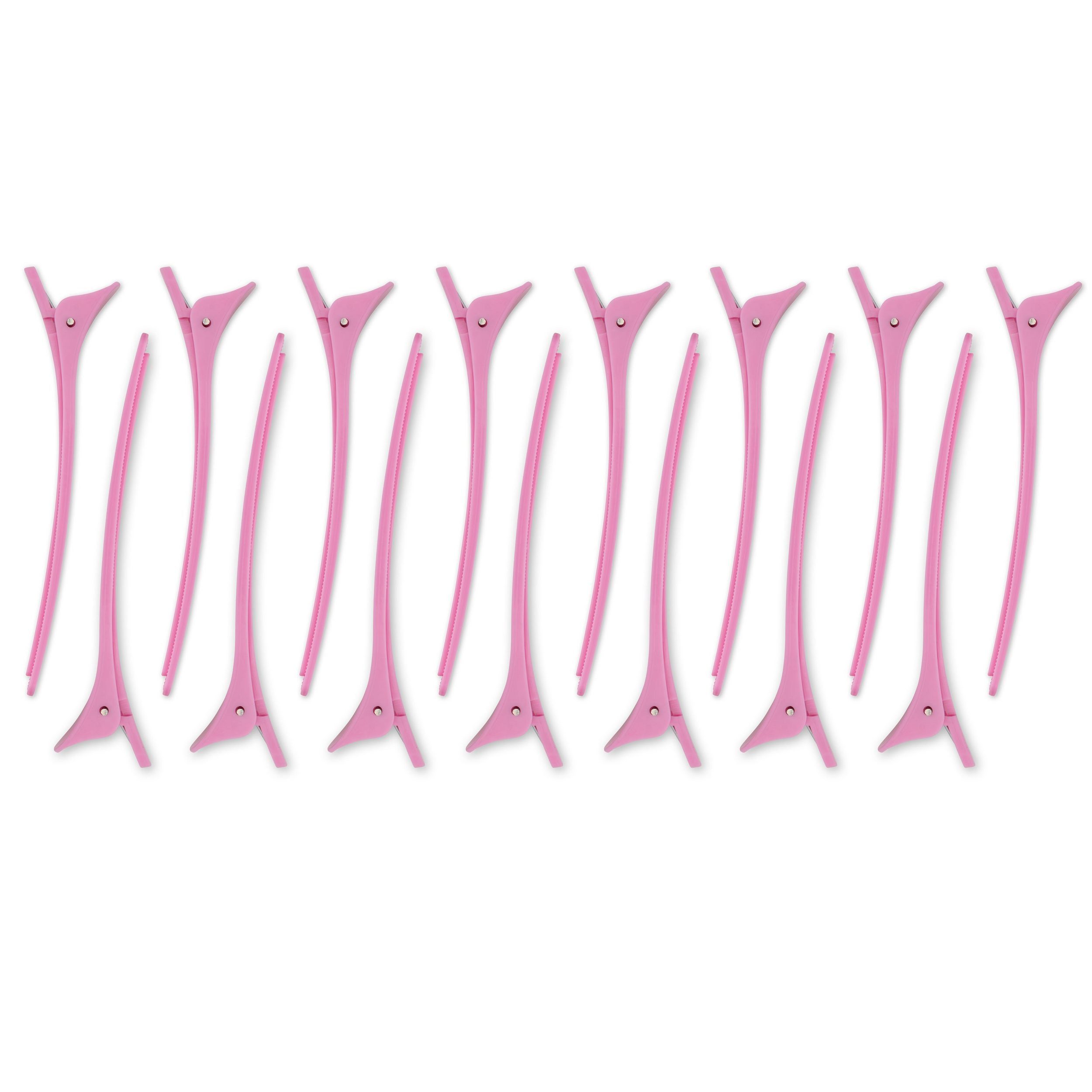 K-Pro Haarclip K-Pro-Haarspangen - 15x Abteilklammern groß für Friseurbedarf, rosa, 15-tlg.