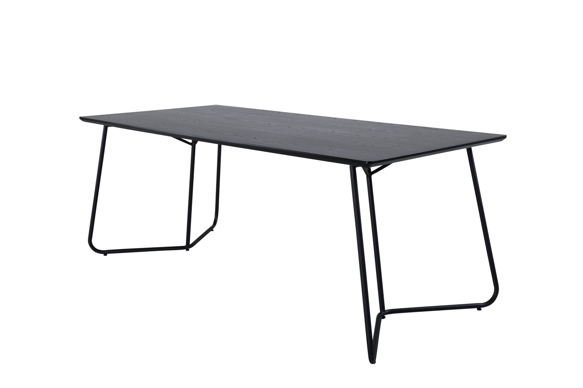 Venture Home Esstisch Petra, rechteckiger Esstisch mit Holzfurnier, 190 × 90 cm, Esszimmertisch, MDF, Holzfurnier-Optik, Eisenbeine, rechteckig, modern