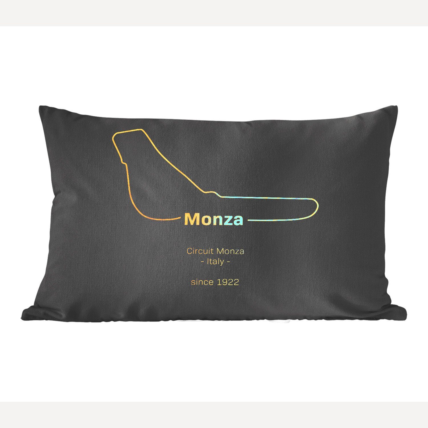 MuchoWow Dekokissen Monza - Formel 1 - Rennstrecke, Wohzimmer Dekoration, Zierkissen, Dekokissen mit Füllung, Schlafzimmer