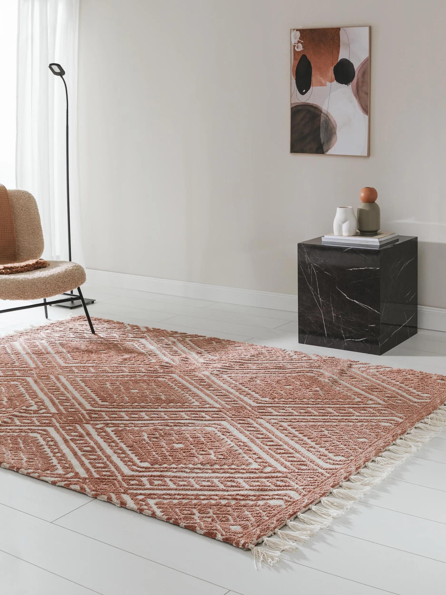benuta Teppich Elias, rechteckig, Höhe: 6 mm, Teppich Wohnzimmer, Schlafzimmer, Esszimmer, Flur, Kunstfaser, Cozy