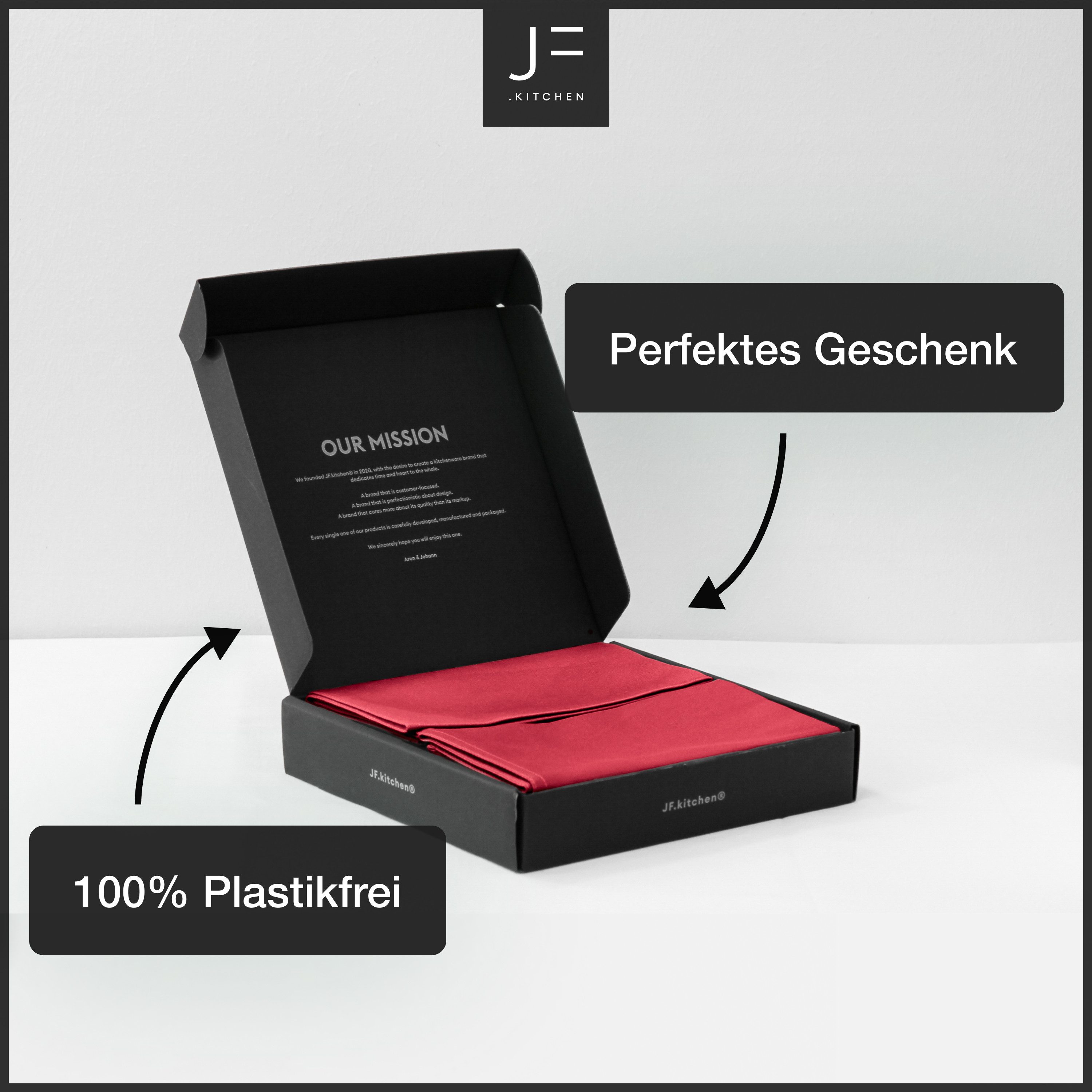 JF.kitchen Stoffserviette 12 Stoffservietten mit Faltanleitung aus extra hochwertiger Baumwolle, (12 St)