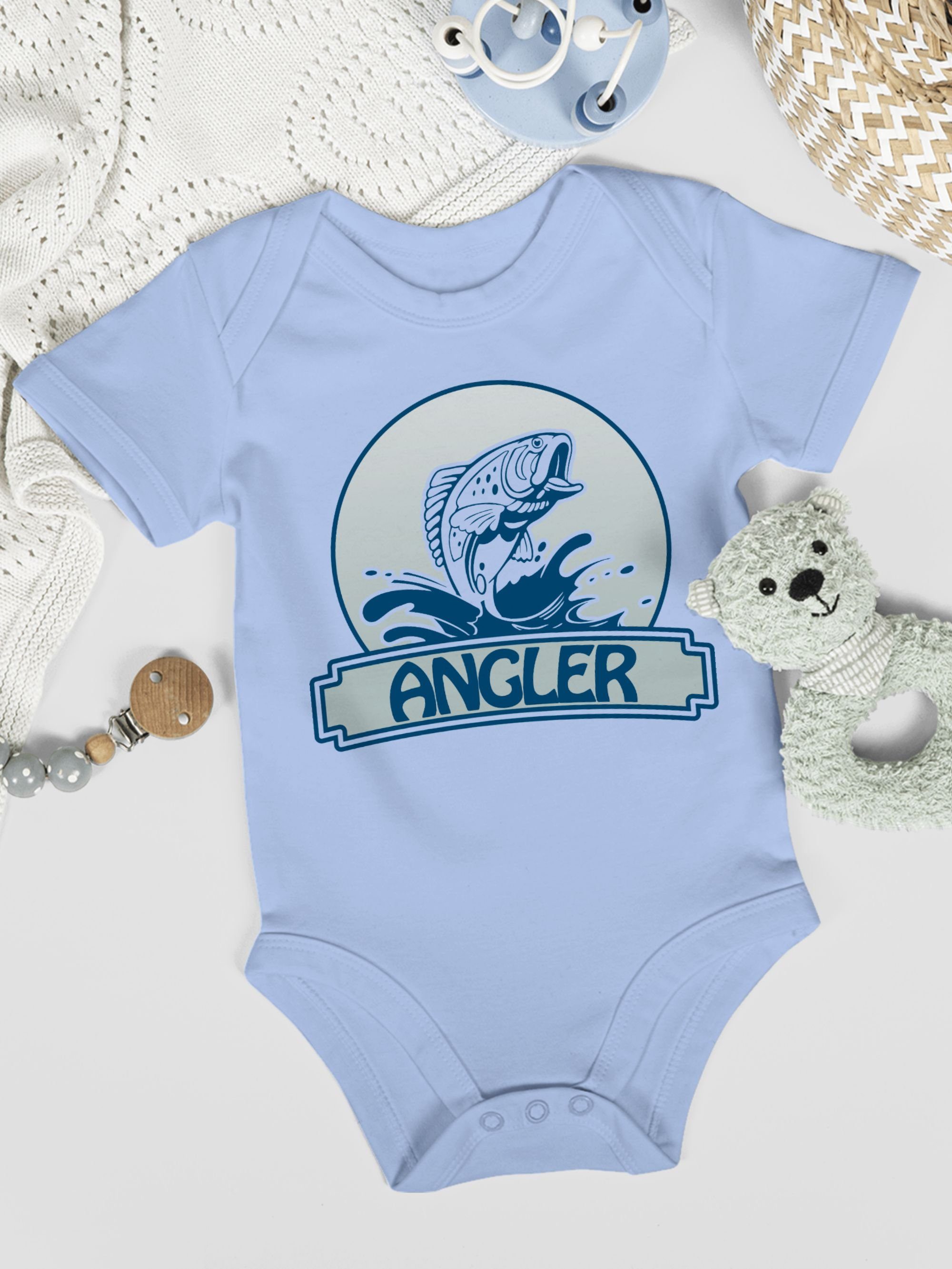 1 & Button Angler Sport Babyblau Shirtbody Shirtracer Bewegung Baby