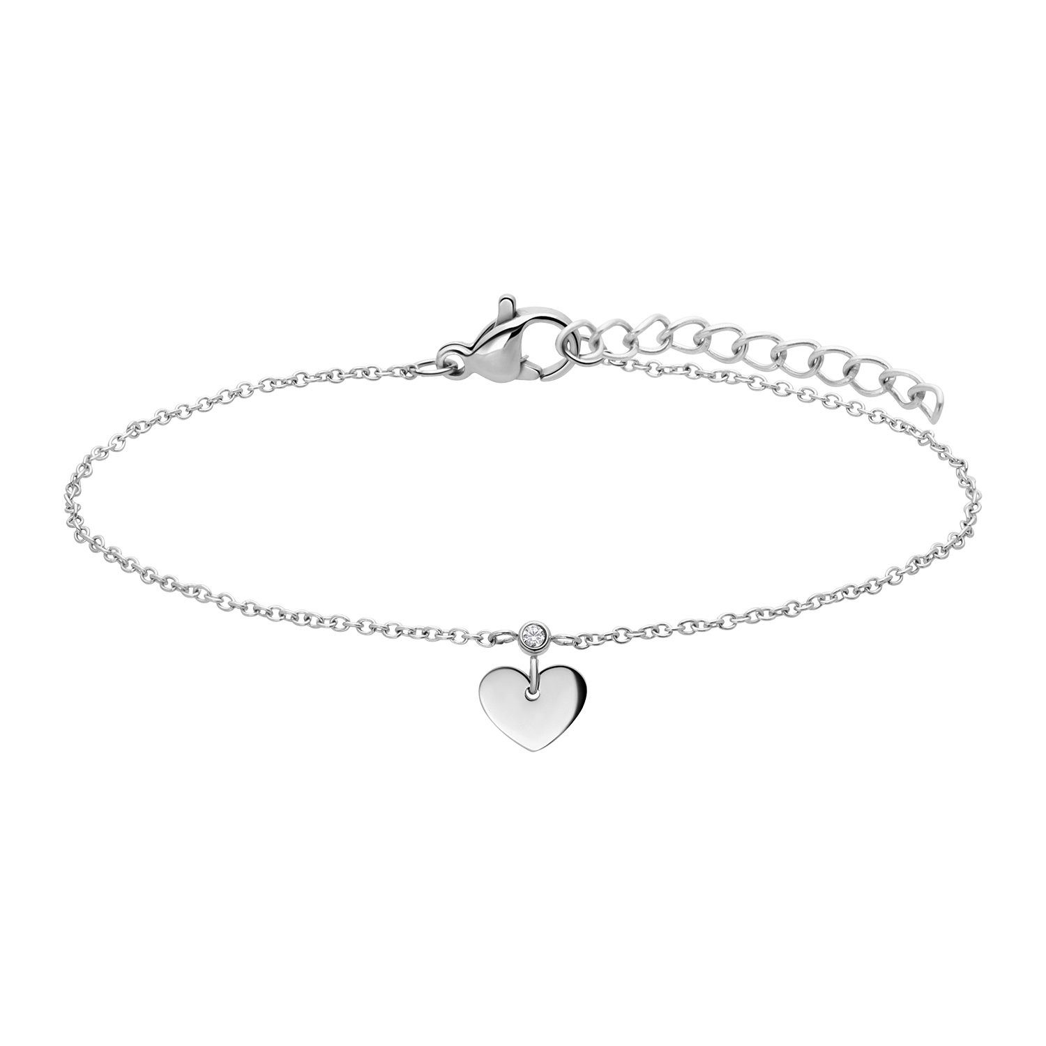 LUCARDI Charm-Armband Armband - Stahl - Silber - Zirkonia - Damen