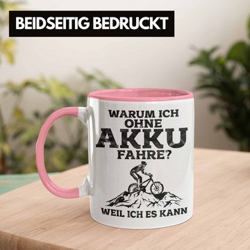 Trendation Tasse Lustige Geschenkidee Radfahrer Tasse Anti-E-Bike Spruch