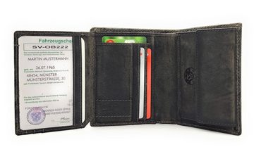 JOCKEY CLUB Geldbörse echt Leder Biker Portemonnaie mit RFID Schutz, mit Sicherheitskette