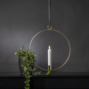 MARELIDA Hängeleuchte Dekoring mit LED Kerze Flamme mit Aufhänger 28,5cm Timer Batterie, LED Classic, warmweiß (2100K bis 3000K)