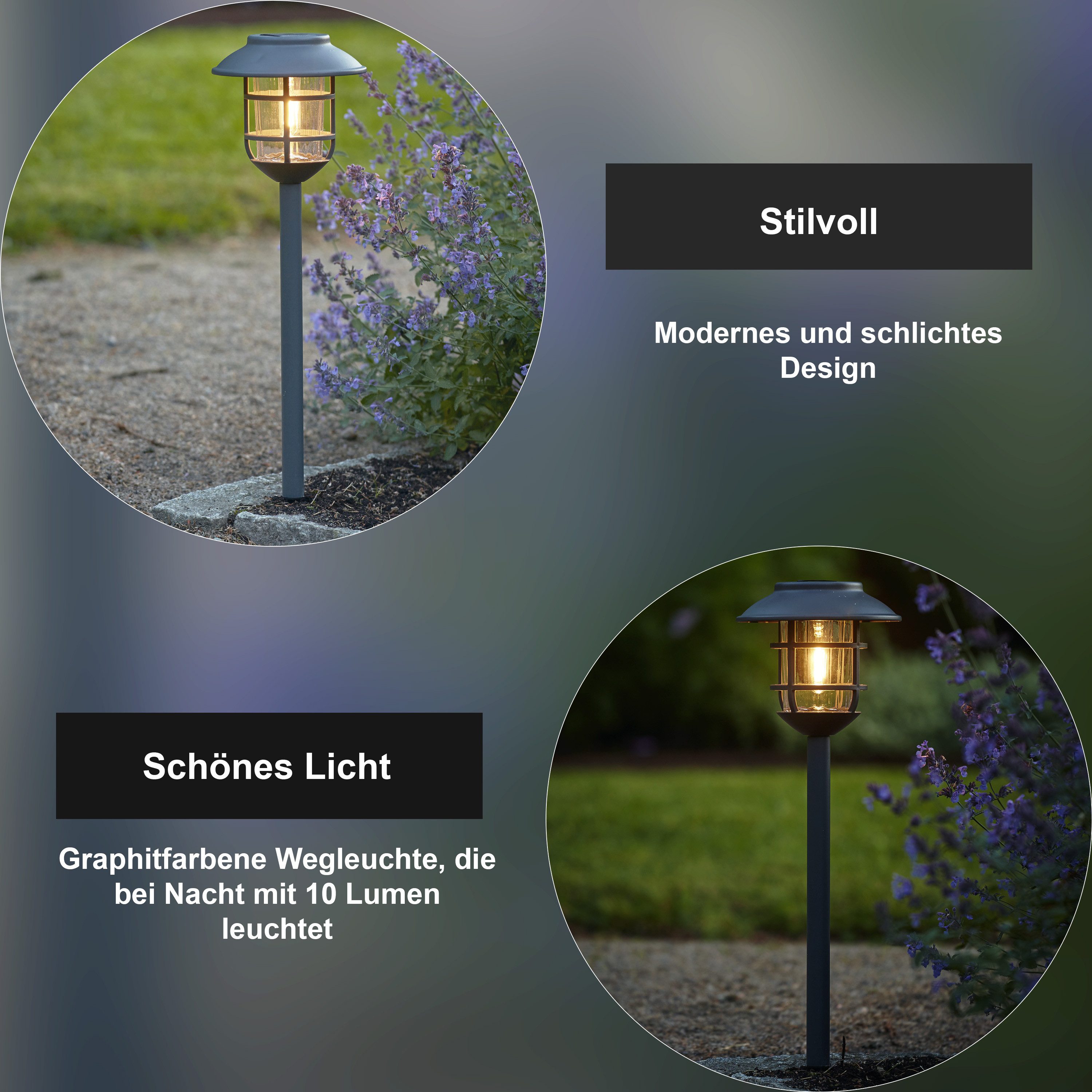 STAR TRADING LED Solarleuchte Filippa, Solar-Gartenleuchte Fride