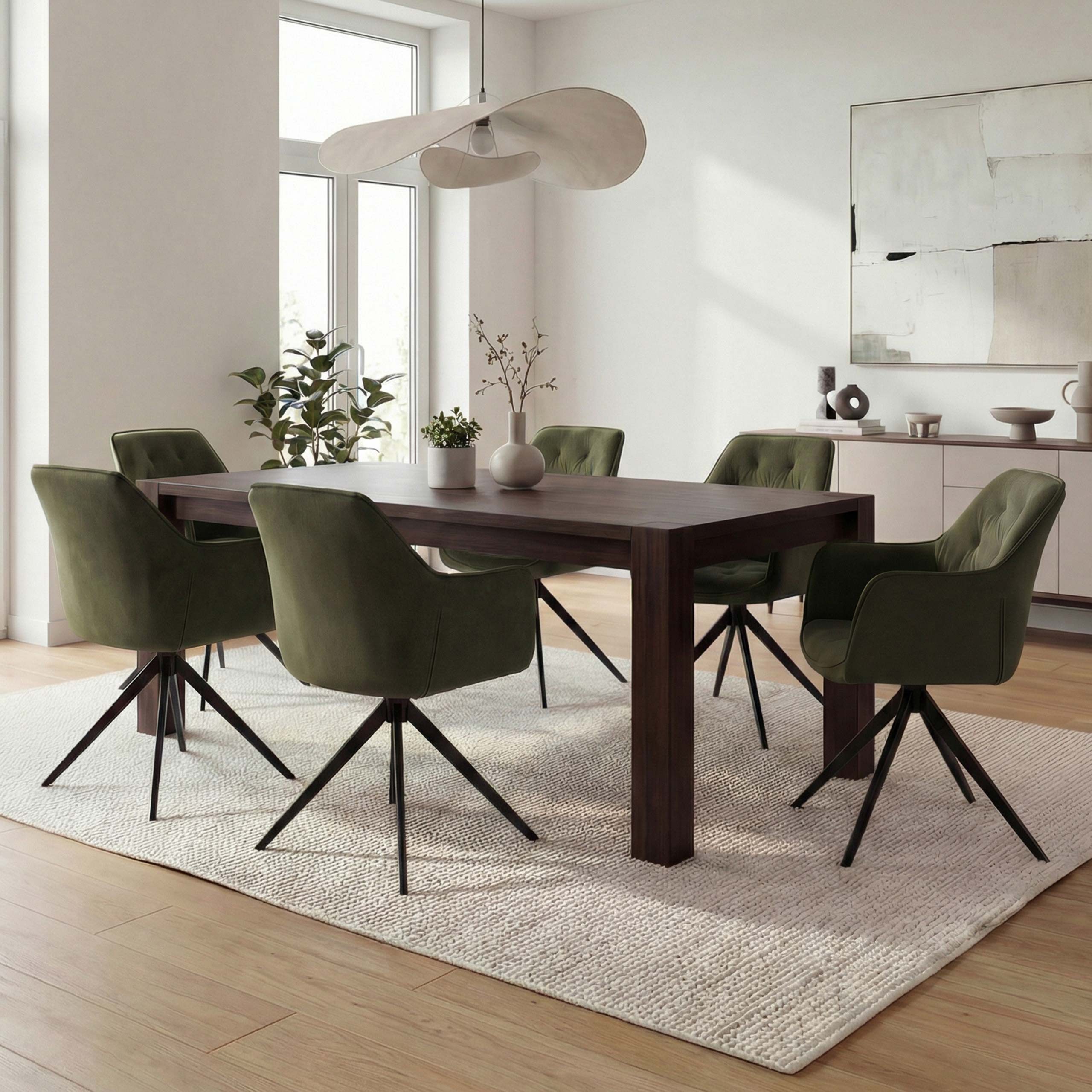 MCW Esszimmerstuhl MCW-L80-6 (6er-Set), Um 180° drehbar, Mit Autoposition