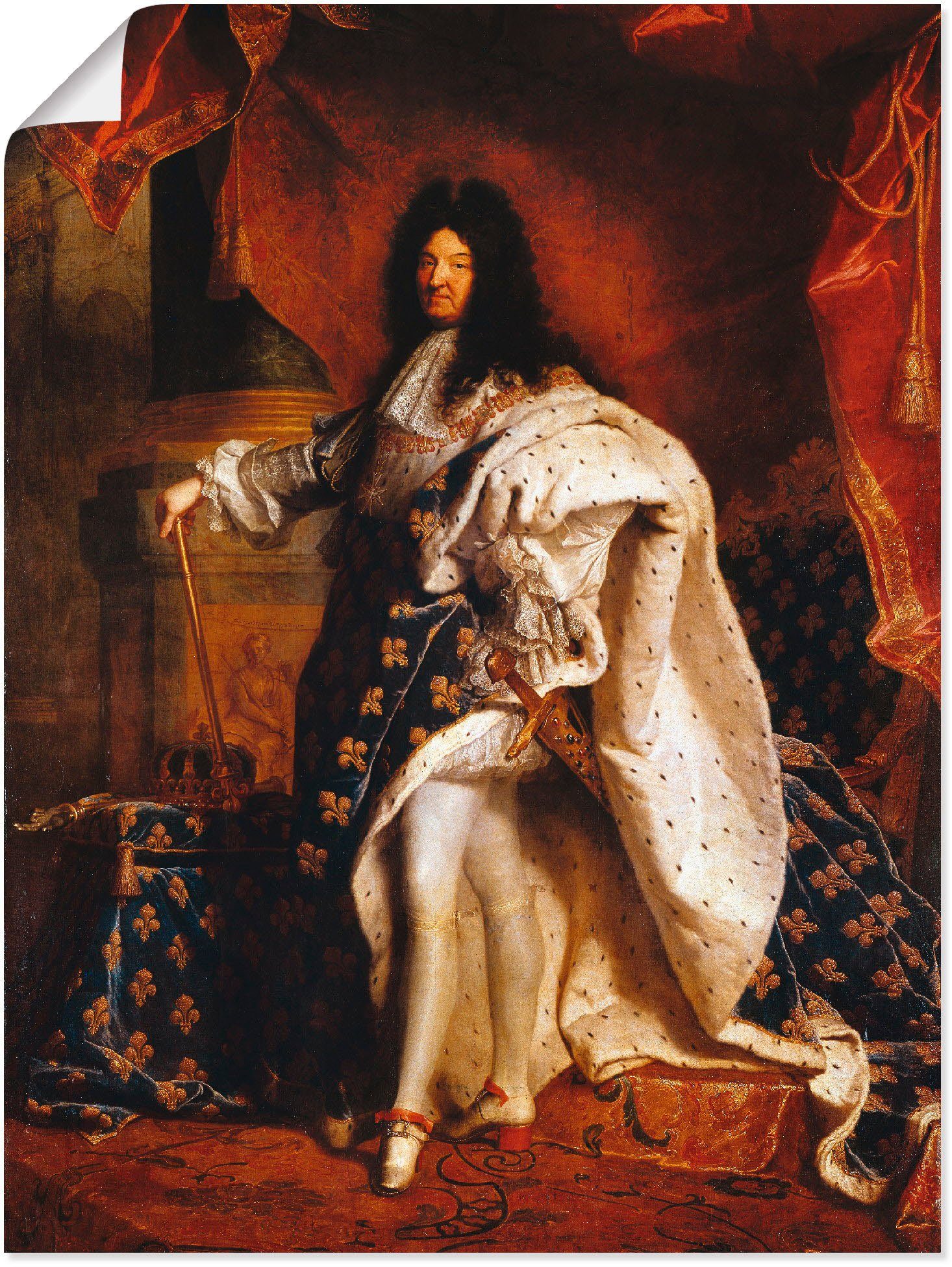 Artland Wandbild Menschen Ludwig von XIV. Poster (1 als Frankreich, St), Wandaufkleber Leinwandbild, versch. Alubild, oder Größen in 1701