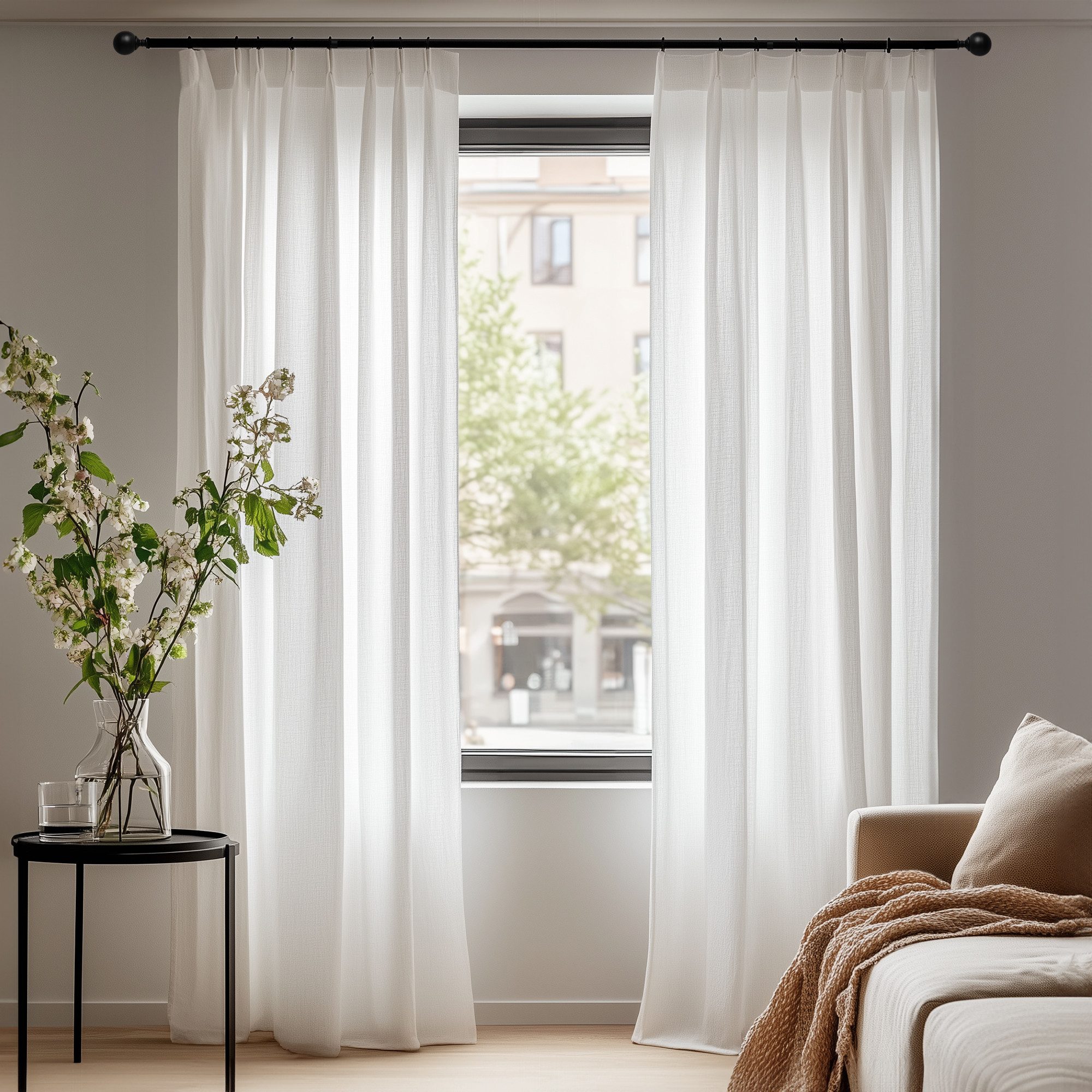 Deconovo Vorhang Halbtransparent Gardinen mit Kräuselband Voile Vorhänge fü günstig online kaufen