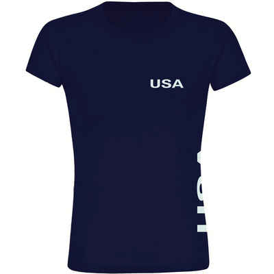 multifanshop T-Shirt Damen USA - Brust & Seite - Frauen