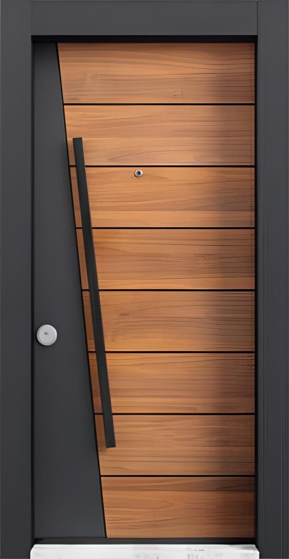 Xlmoebel Haustür XLMOEBEL BLX-243 Sicherheitstür in Braun mit satinierter Oberfläche, Made in Europa