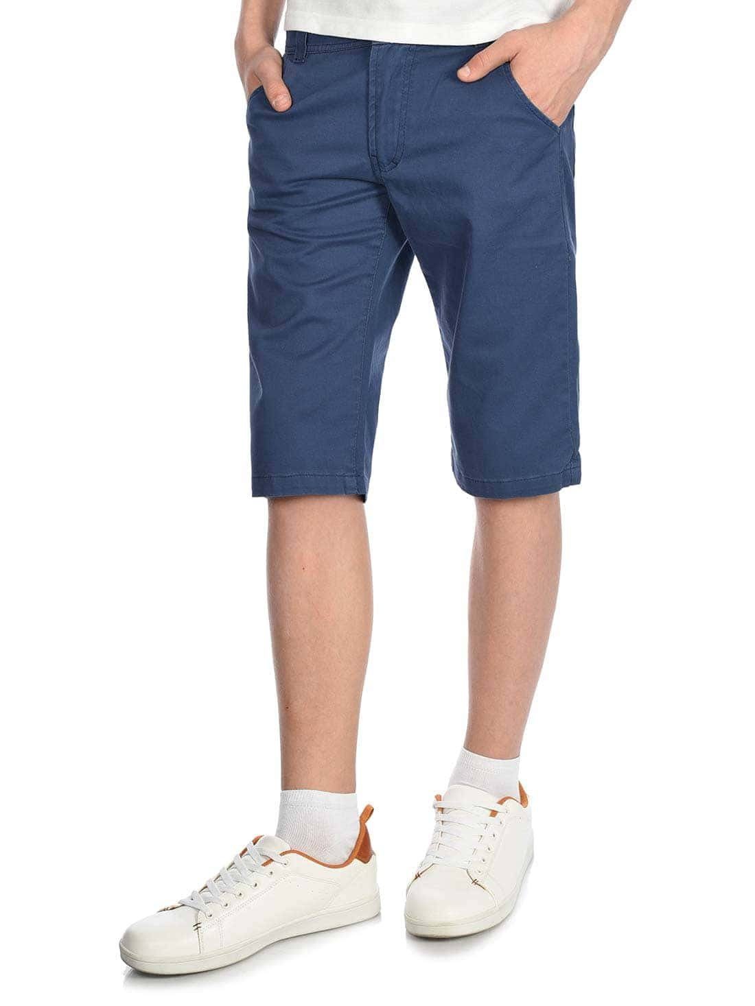 Jungen Chino (1-tlg) Shorts Chinoshorts BEZLIT elastischem mit Bund Kinder Blau