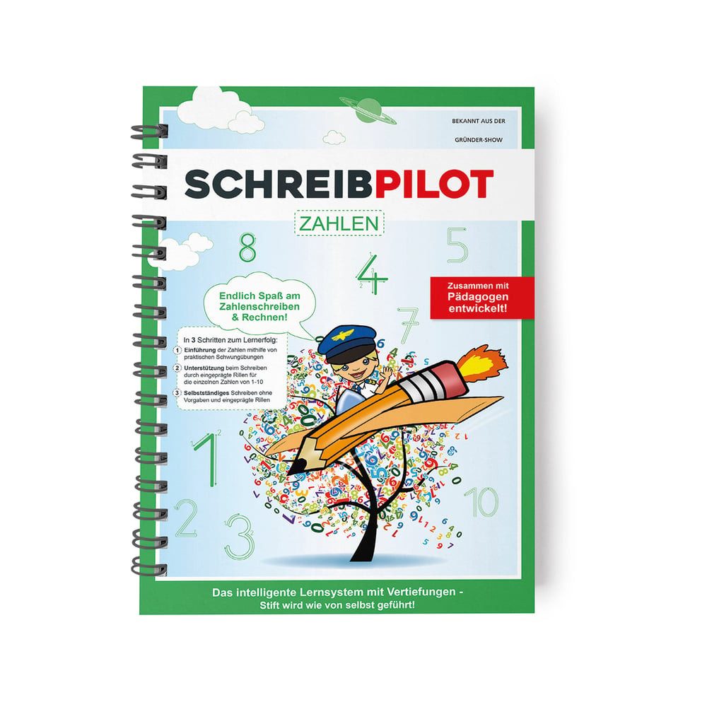 SCHREIBPILOT Schreibmappe Schreibpilot Heft Zahlen mit Bleistift/Radiergummi, Heft Zahlen inkl. Bleistift