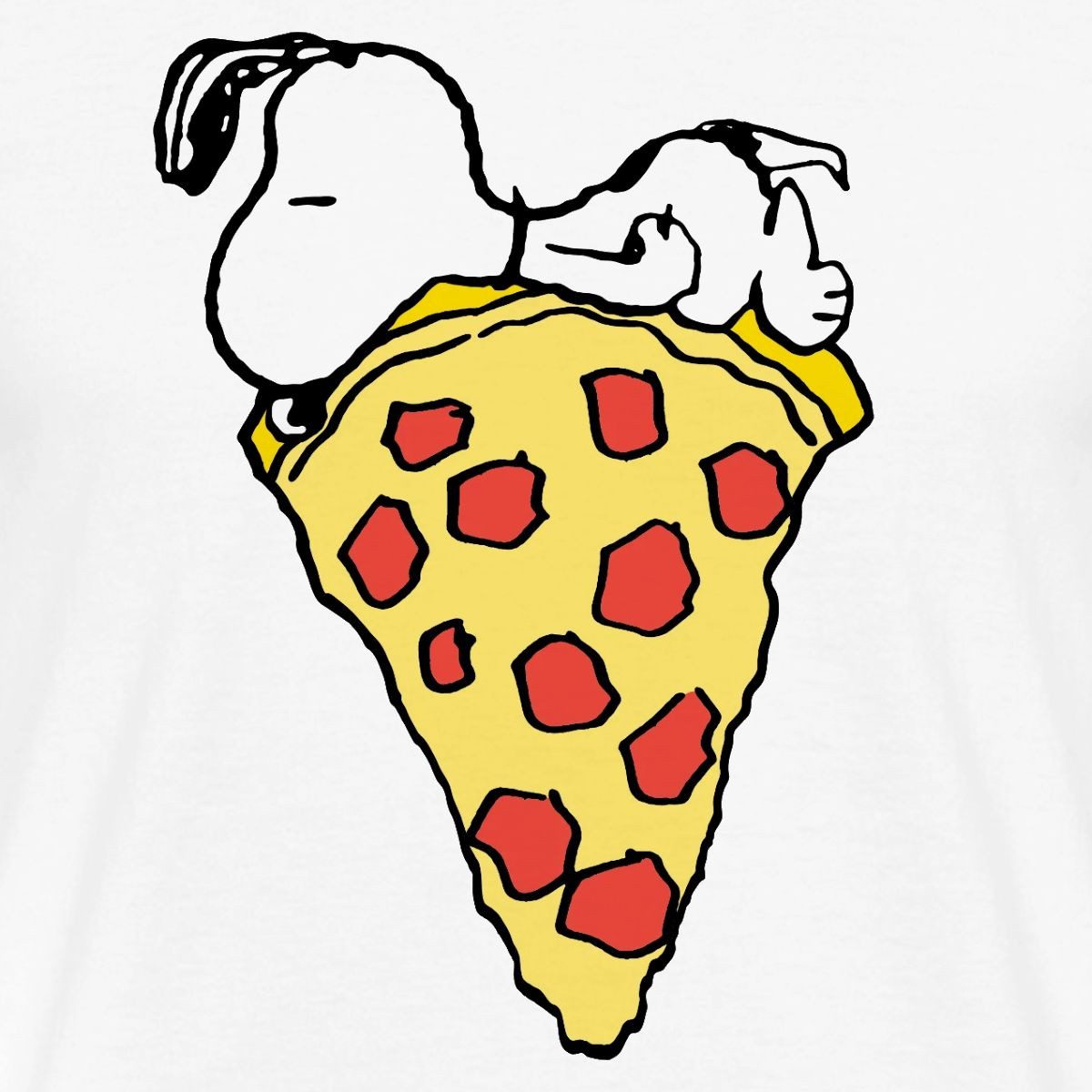 Spreadshirt T-Shirt Peanuts Snoopy Mit Großem Pizzastück Männer T-Shirt (1-tlg)