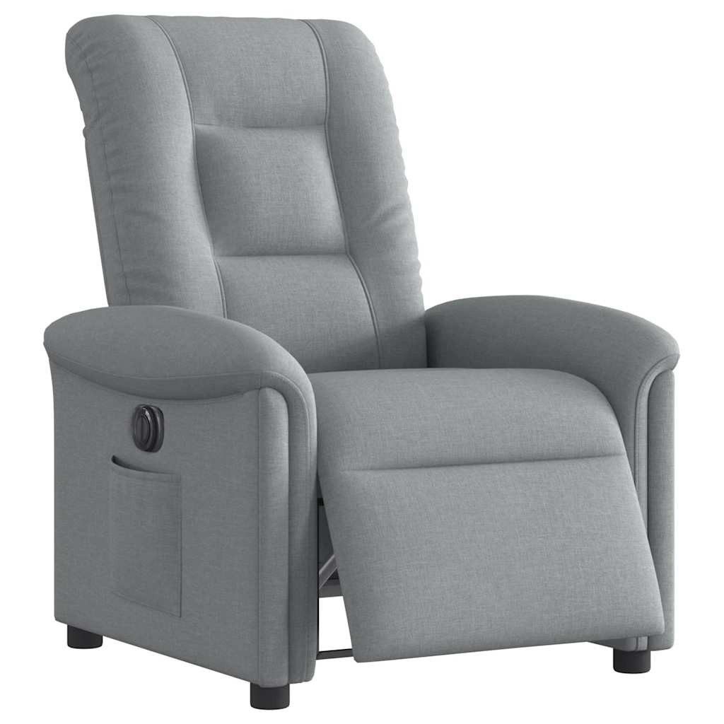 vidaXL Sessel Relaxsessel Elektrisch Hellgrau Stoff günstig online kaufen