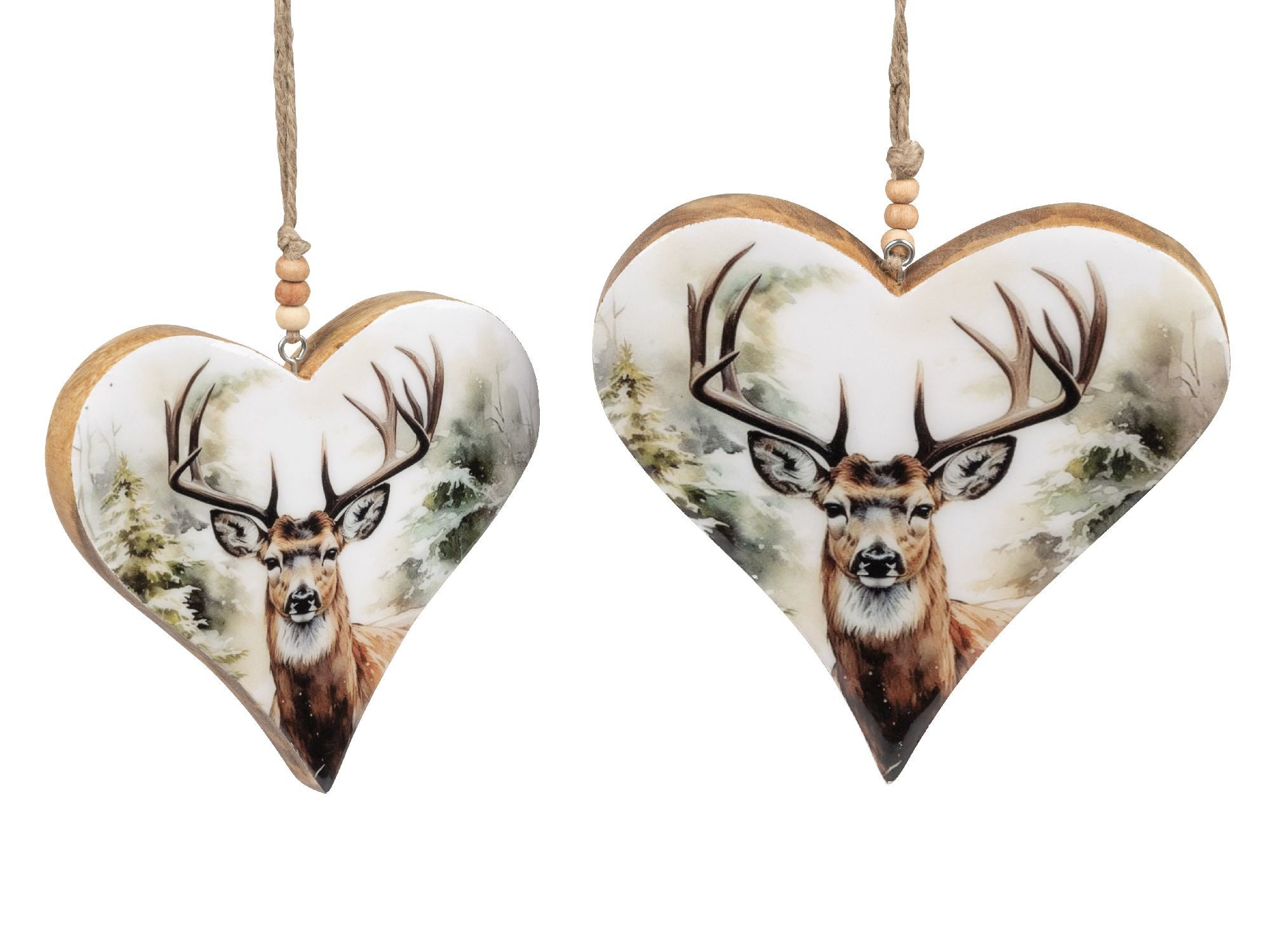 formano Dekohänger Alu Mangoholz, Farbe: natur, Motiv: Hirsch günstig online kaufen