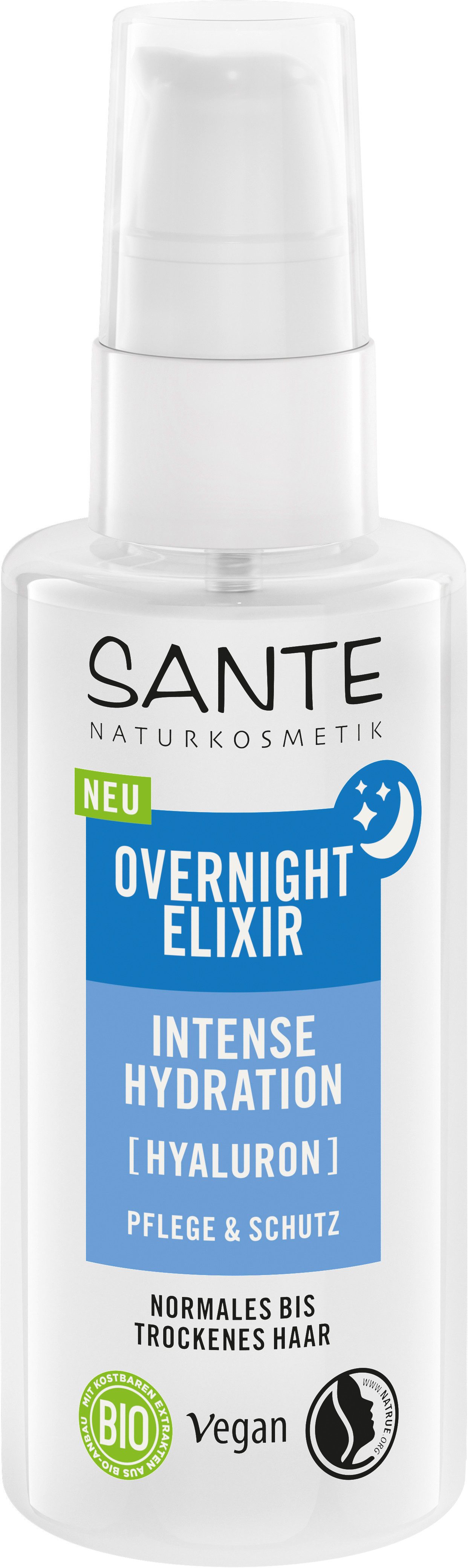 SANTE Haarelexier OVERNIGHT ELIXIER INTENSE HYDRATION, für normales bis trockenes Haar, mit Hyaluron und Aloe Vera, vegan