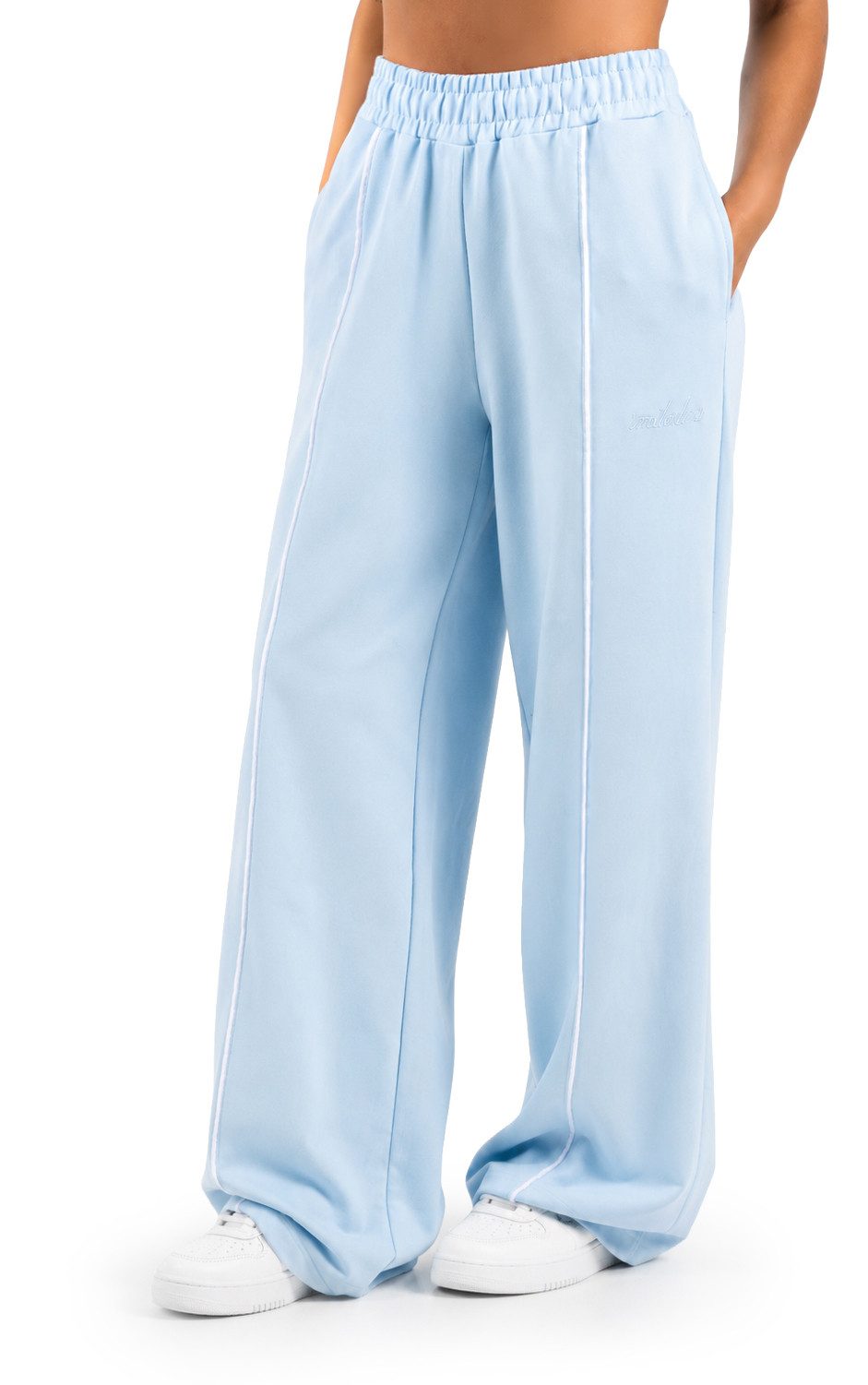 Smilodox Jogginghose Veyt Damen, Sweatpants aus Baumwolle, Sporthose Loose Fit Wide Leg, Verstellbarer Tunnelzug, Langer Schnitt, für Sport & Alltag