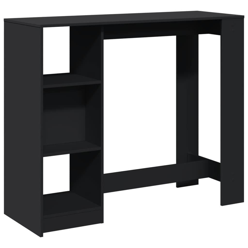 vidaXL Esstisch Bartisch mit Regal Schwarz günstig online kaufen