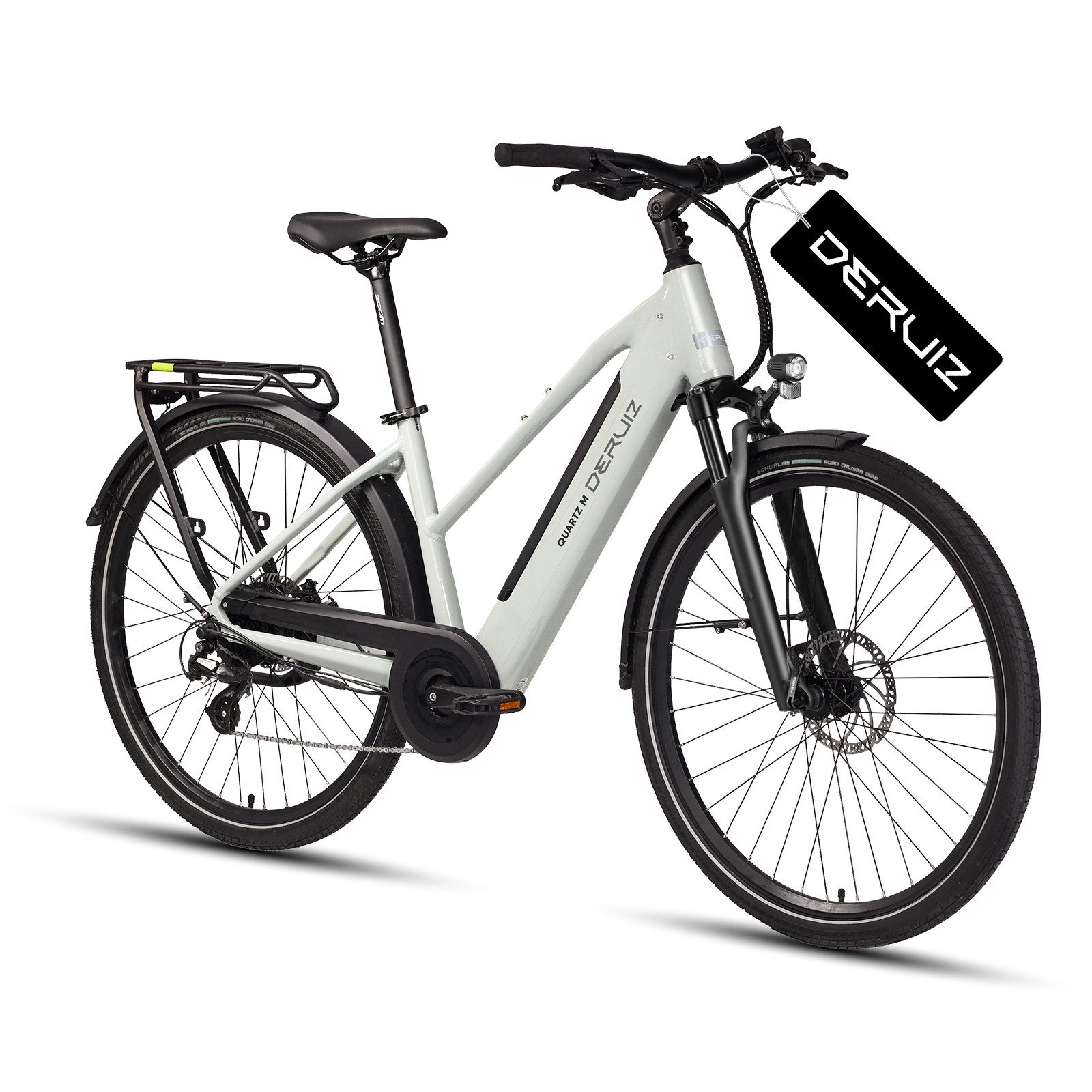 DERUIZ E-Bike Cityrad Quartz M 250W 55 Nm Drehmomentsensor, bis 25 km/h,121 km, 8 Gang Shimano Altus Schaltwerk, Heckmotor, 483 Wh