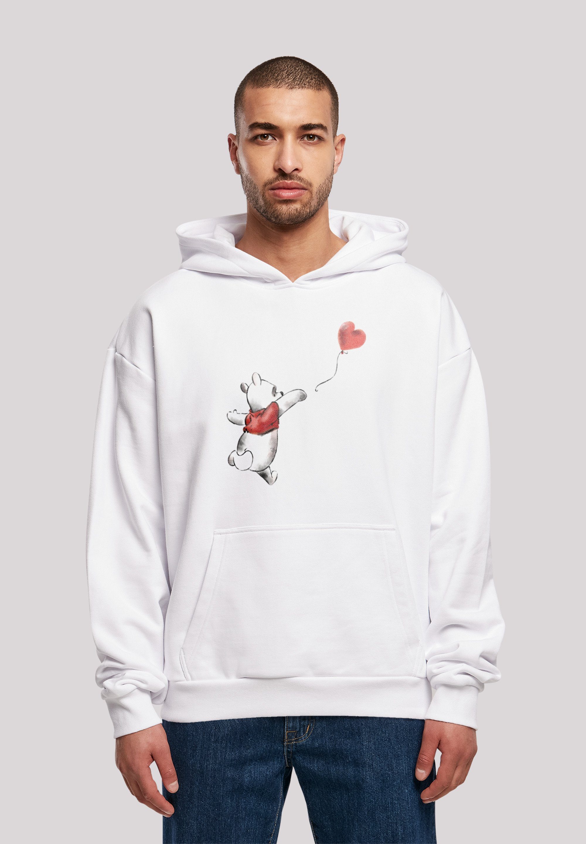 Balloon Sweatshirt F4NT4STIC Herren,Premium Disney & weiß Winnie The Merch,Oversize,Kapuzenpullover,Bedruckt Pooh