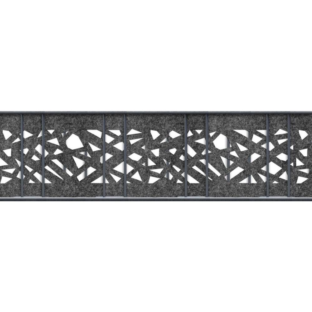 zaunzu Sichtschutzstreifen Design Vlies Graphic für Doppelstabmatten Anthrazit 2,6m, (1 x Laserstreifen, Dekorstreifen), 2 Jahre garantierte Farbechtheit