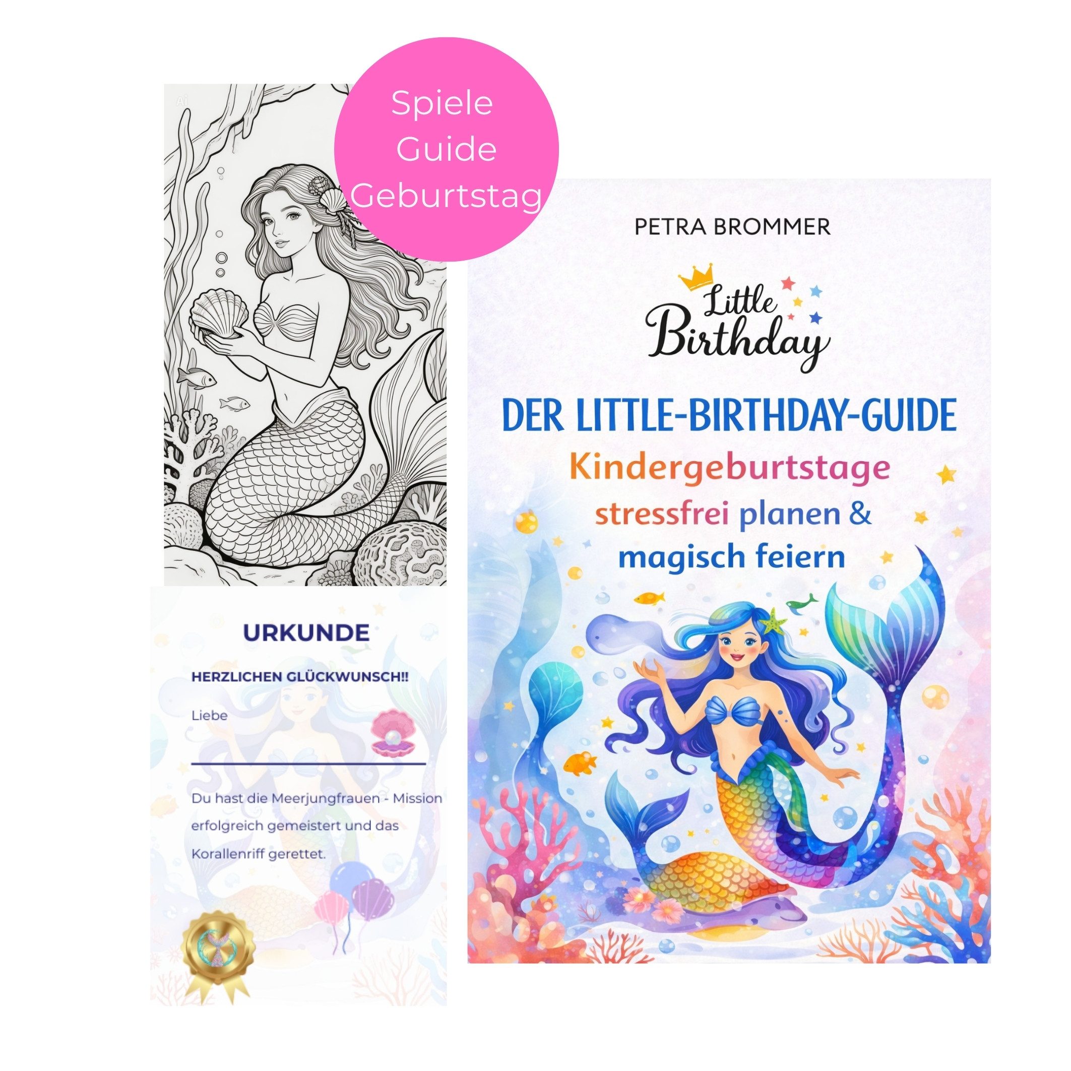 little Birthday Papierdekoration Guide: Kindergeburtstage stressfrei planen & magisch feiern, Meerjungfrau
