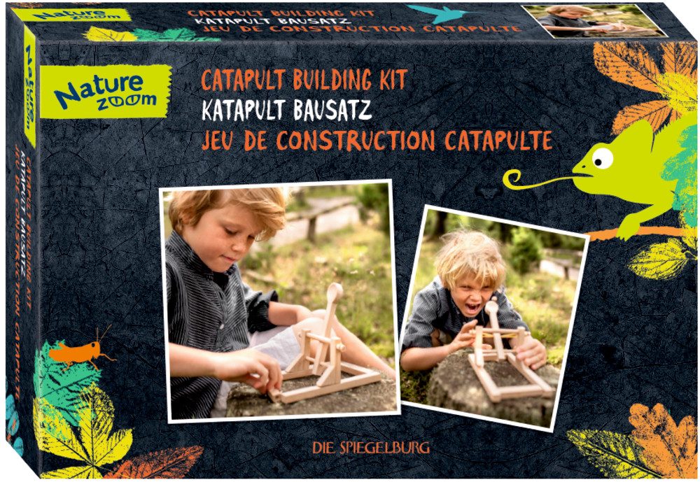 COPPENRATH DIE SPIEGELBURG Bastelnaturmaterial Katapult Bausatz Nature Zoom, (Set 17-tlg), Kinderleicht zusammengebaut und verleimt