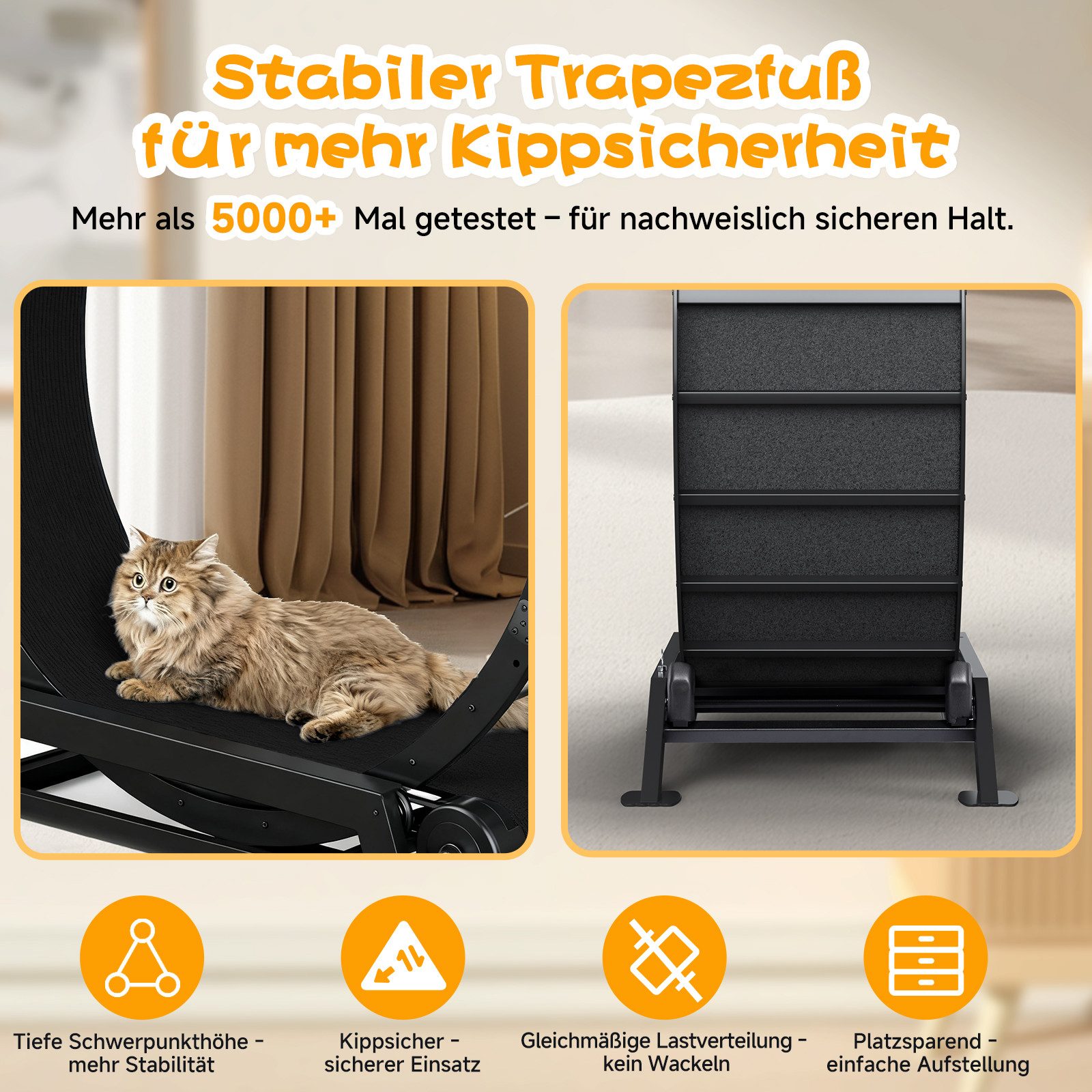 COMHOMA Tier-Intelligenzspielzeug Katzenlaufrad, laufrad Katze, Extra großer 100 cm ultraleises Laufrad, mit Abnehmbarer Teppich und Spielzeug